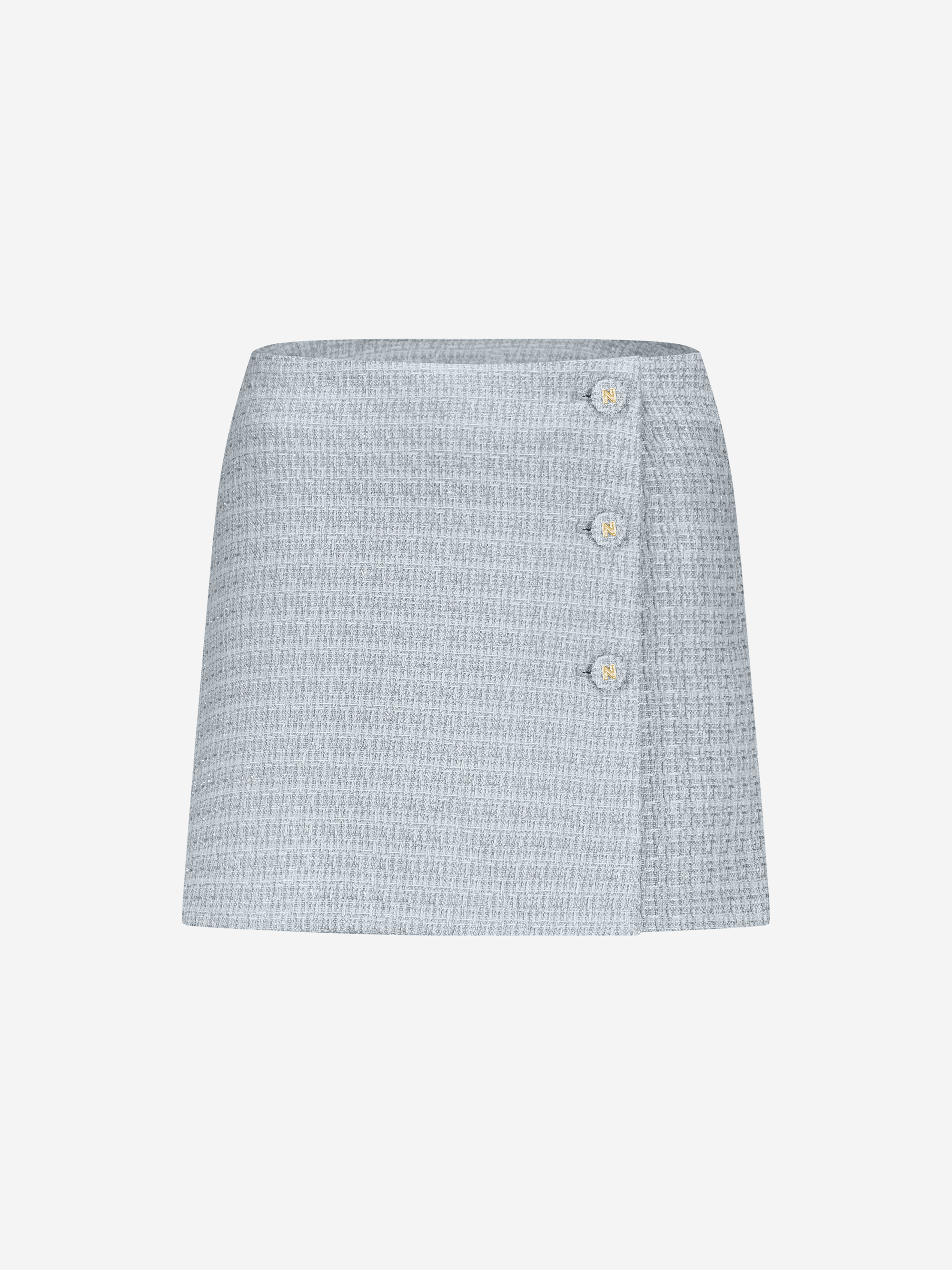 Tweed skort met split