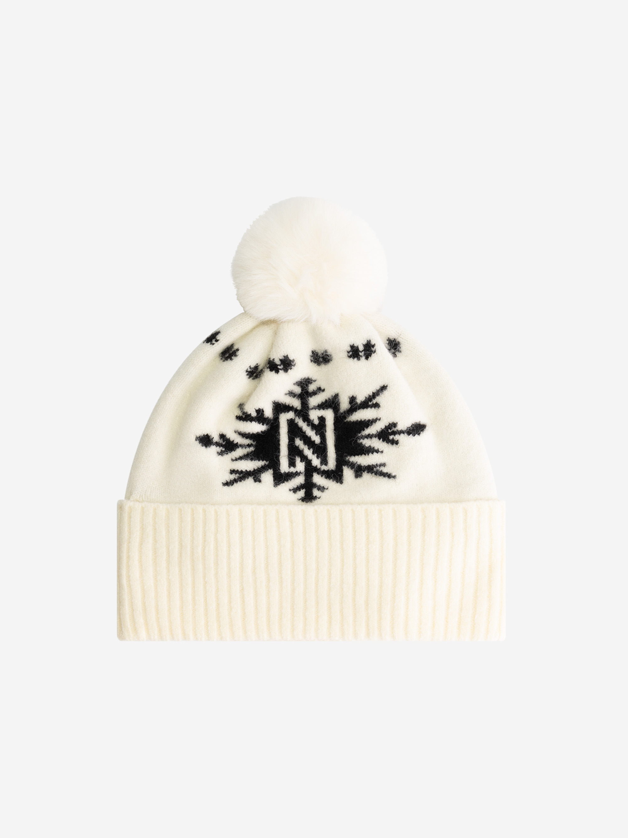 Muts met N-logo en fluffy pompon