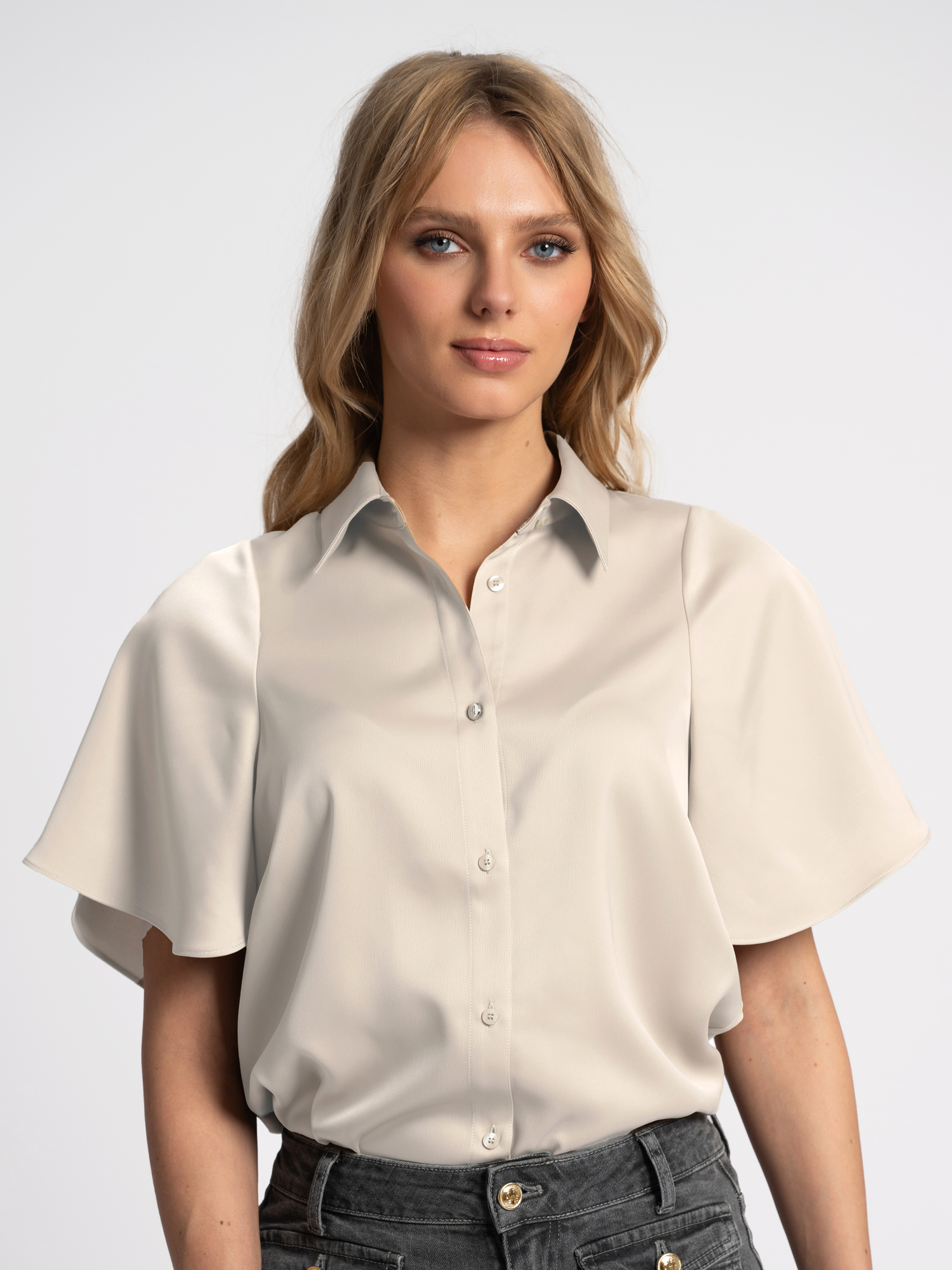 Blouse met wijde splitmouwen