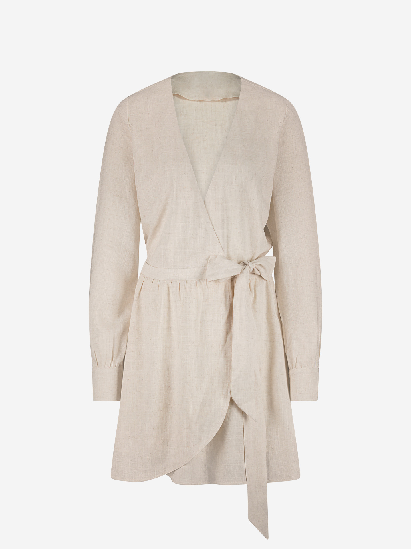 Melange wrap dress in linen mix