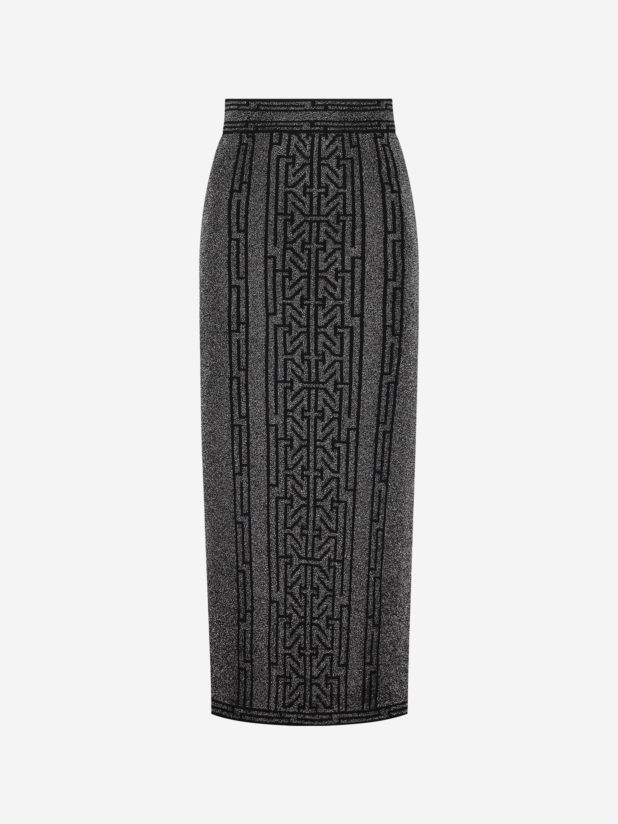 Lange glitter rok met logo patroon