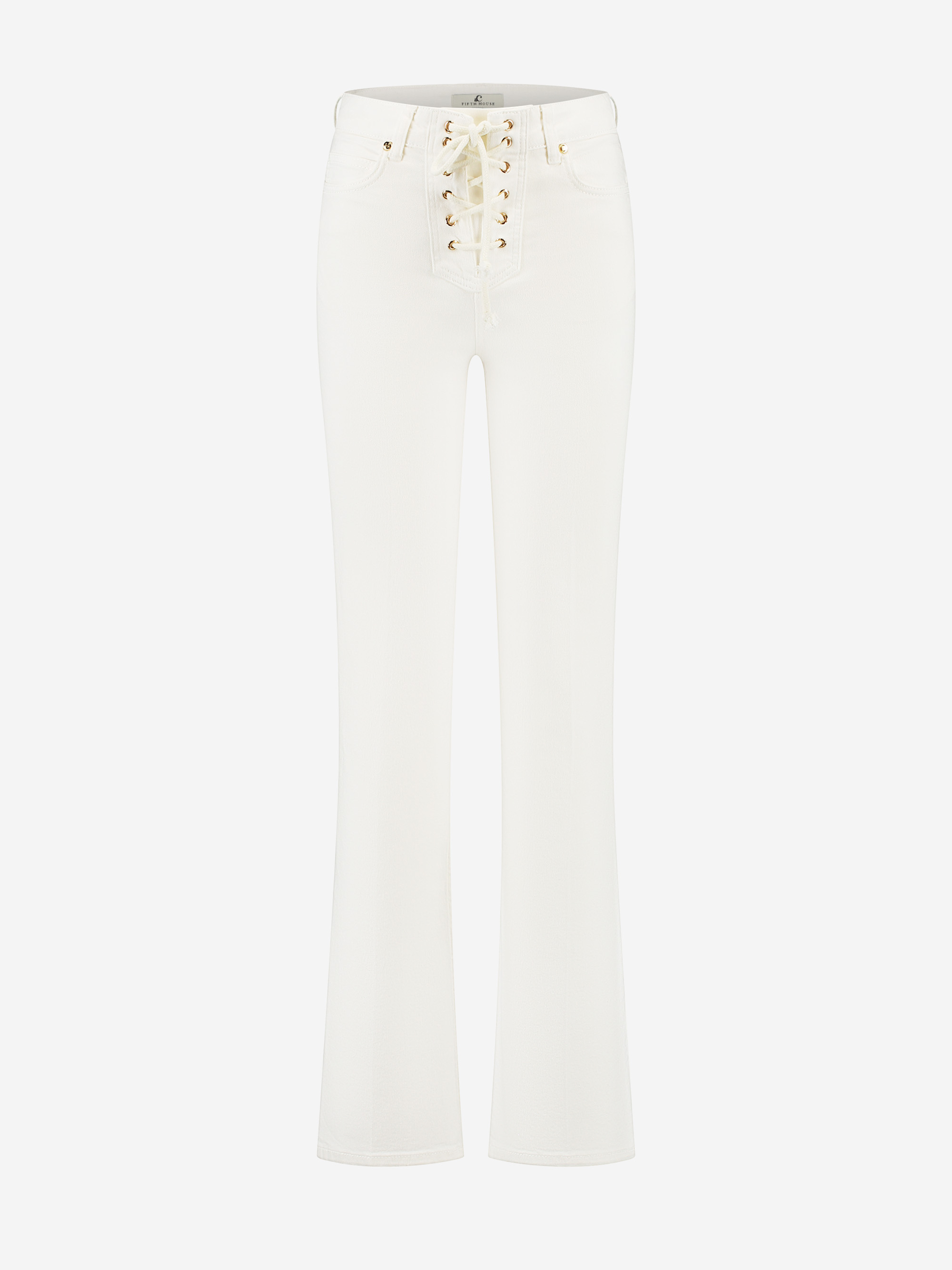 High rise jeans with lace up
