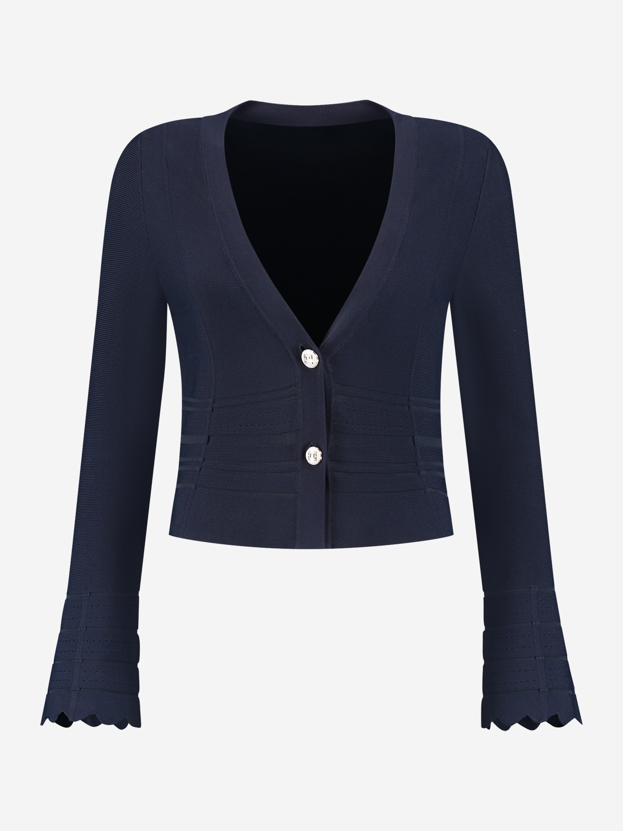 Cardigan with wavy sleeves
