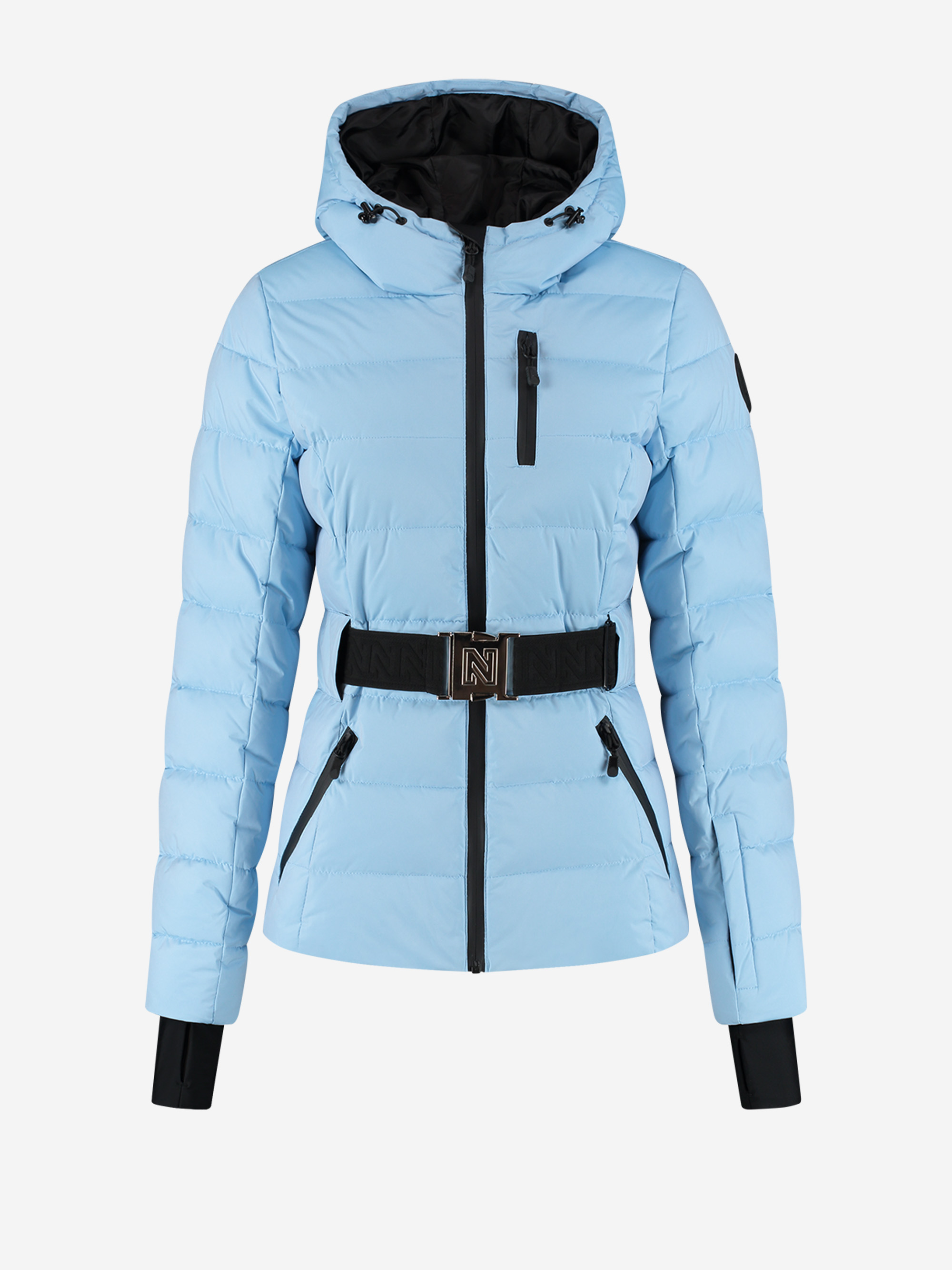 Ski jas met capuchon en elastische riem