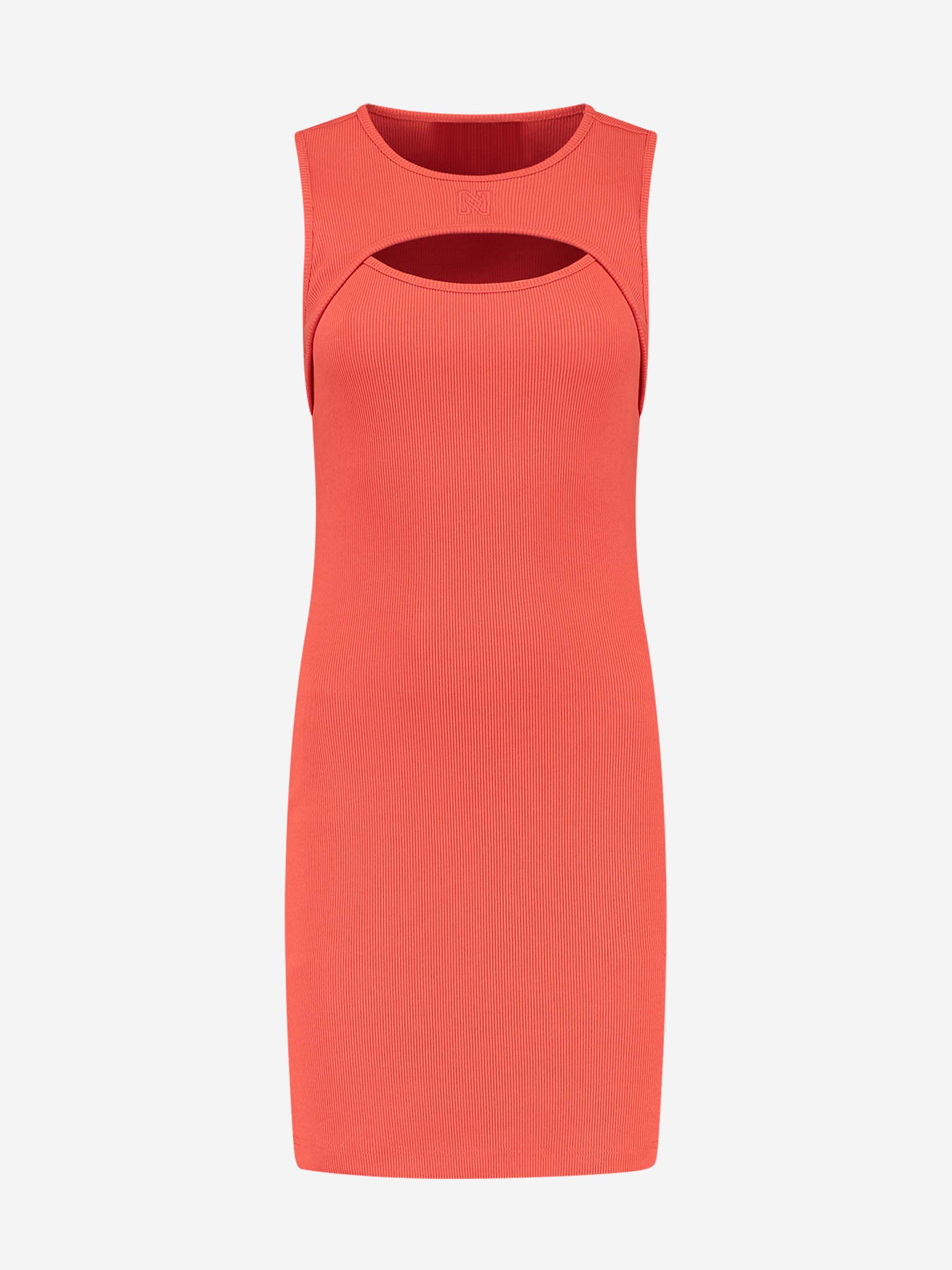 Aangesloten jurk met cut-out 