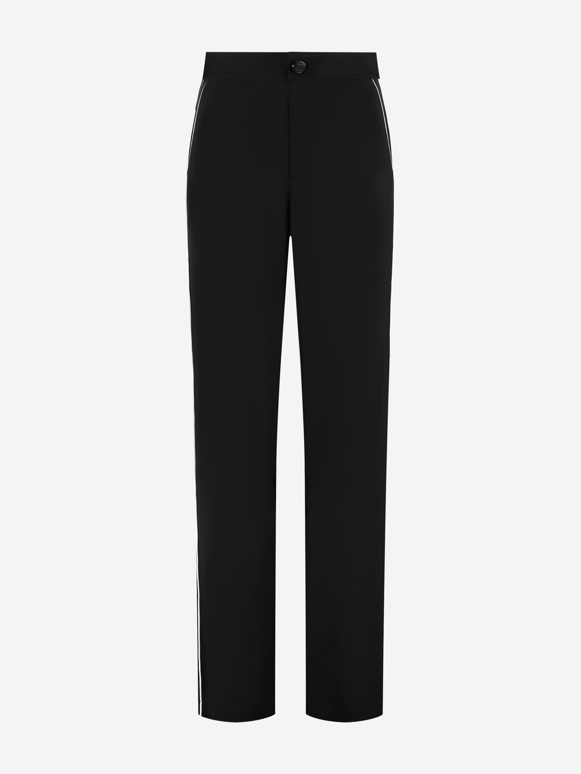 Rechtvallende broek met witte zijbiezen