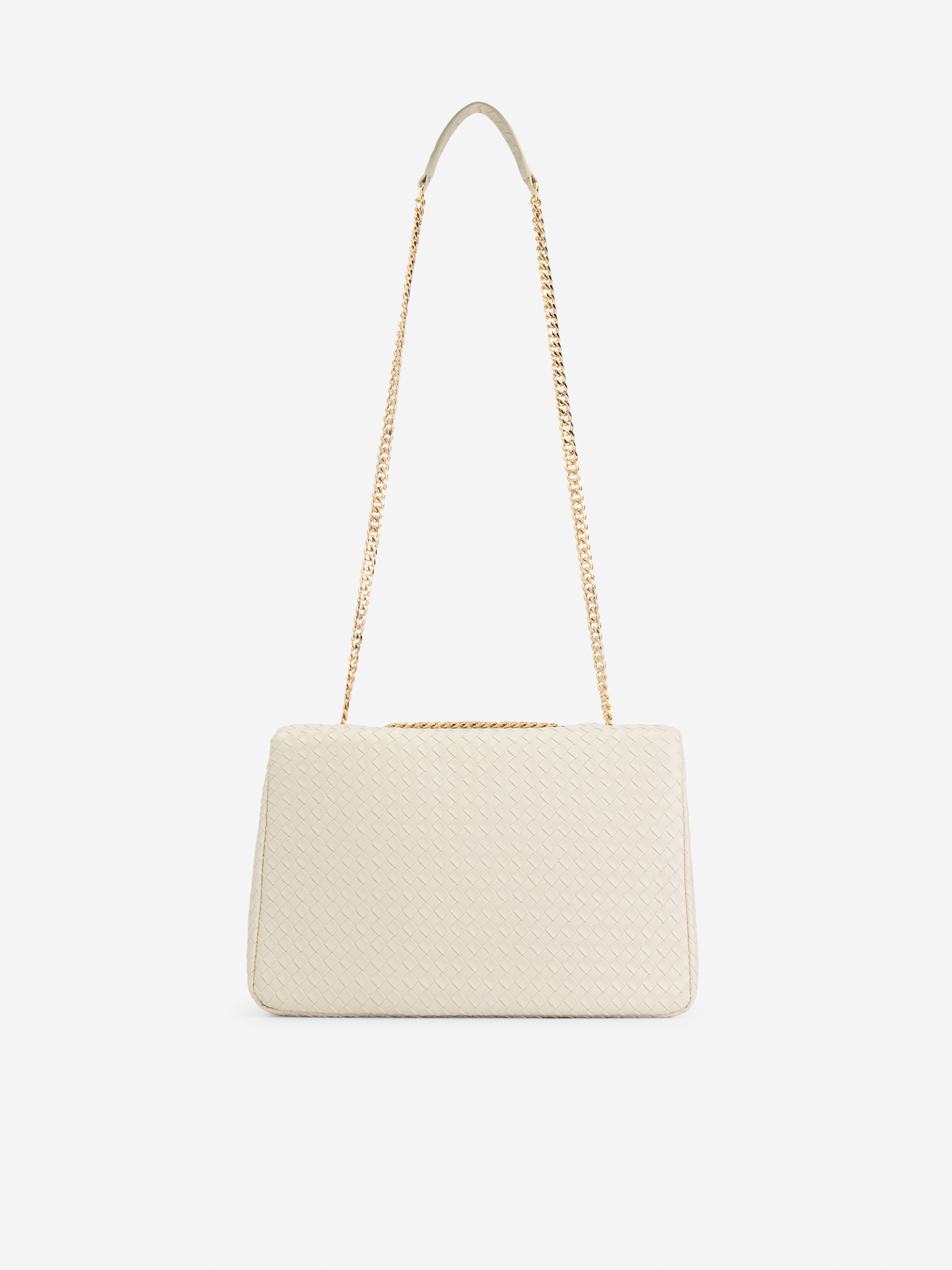  Big braided shoulder bag with chain
