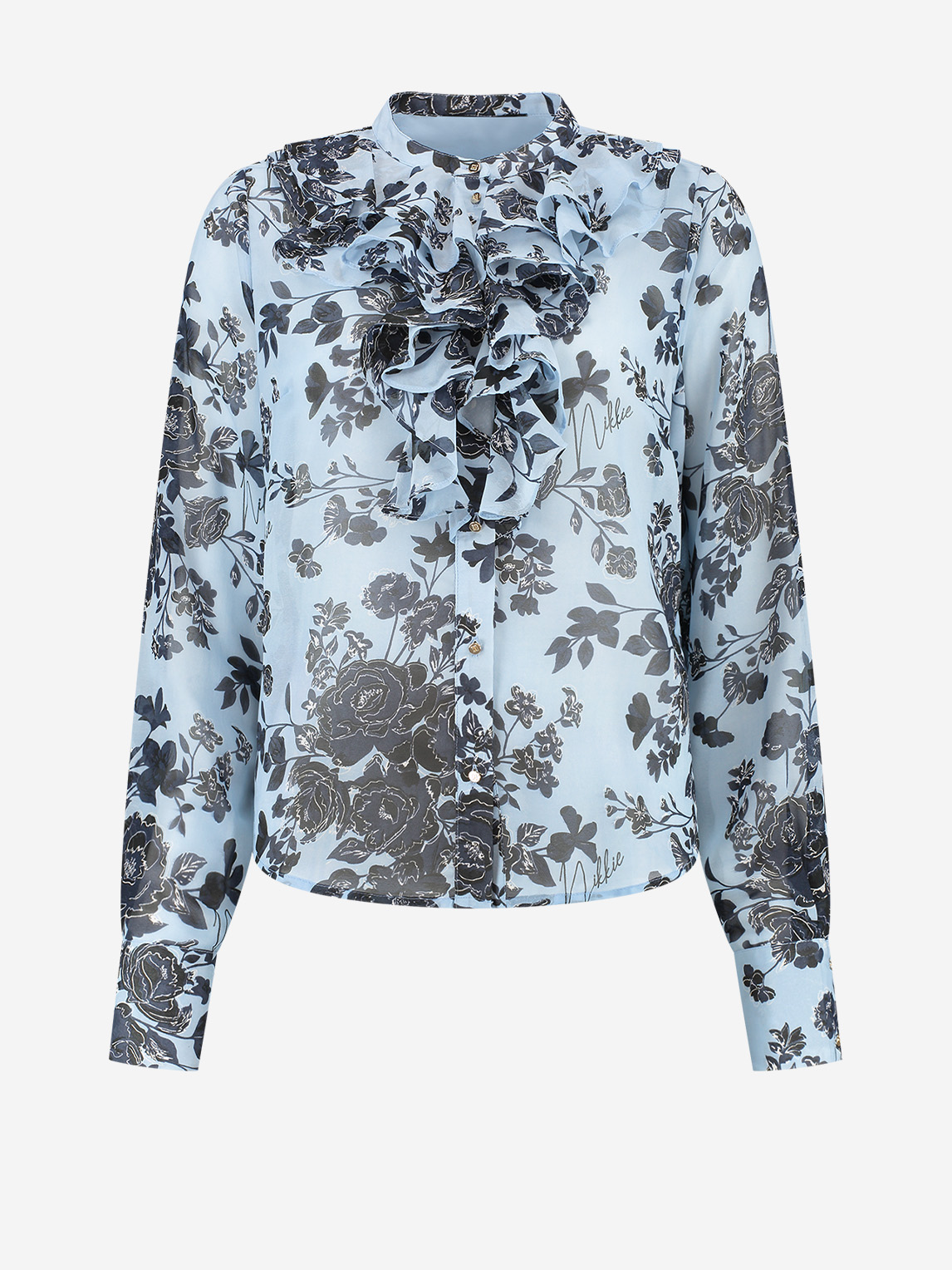 Bloemenprint blouse met ruches