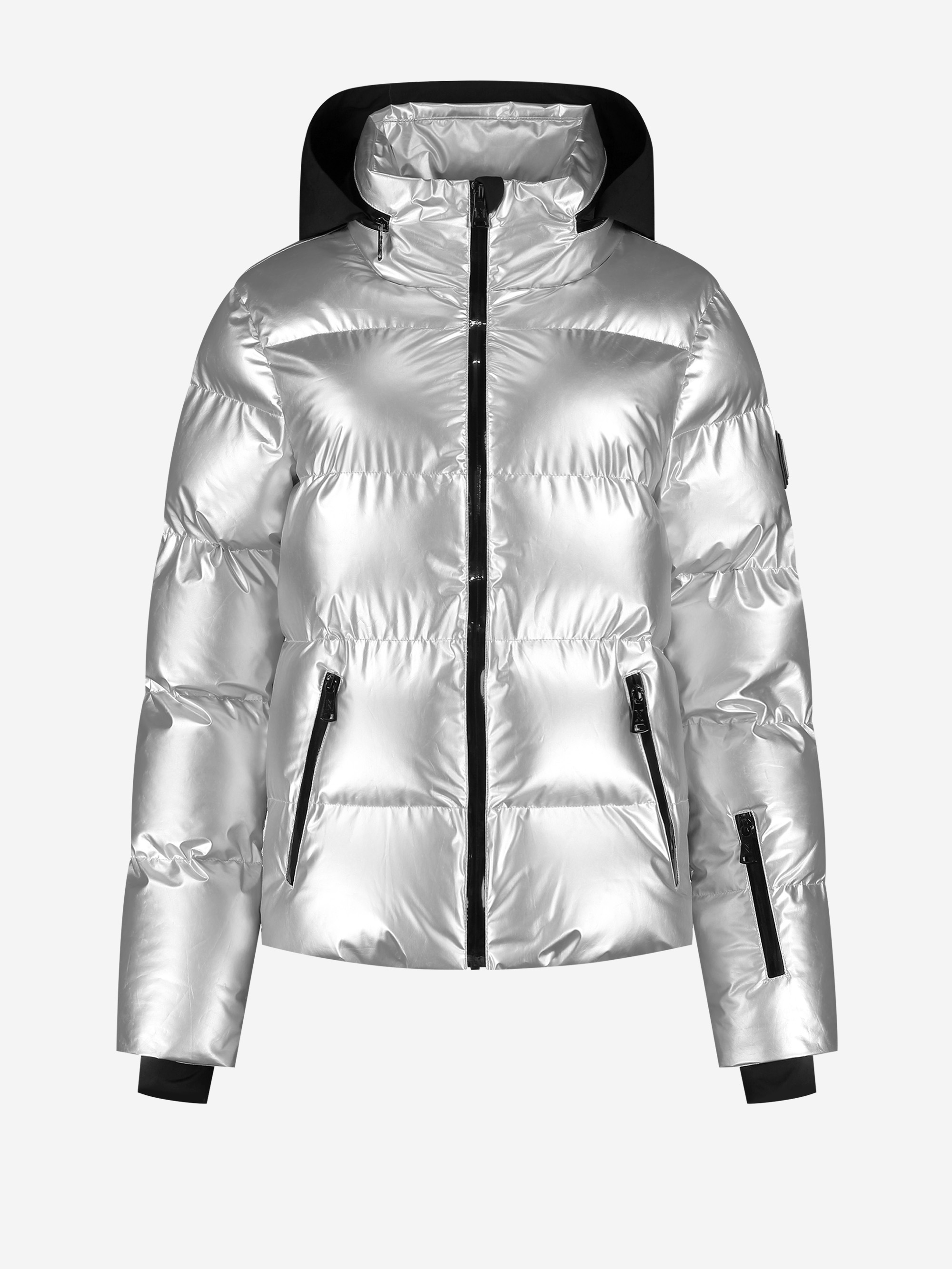 Ski jas met metallic look 