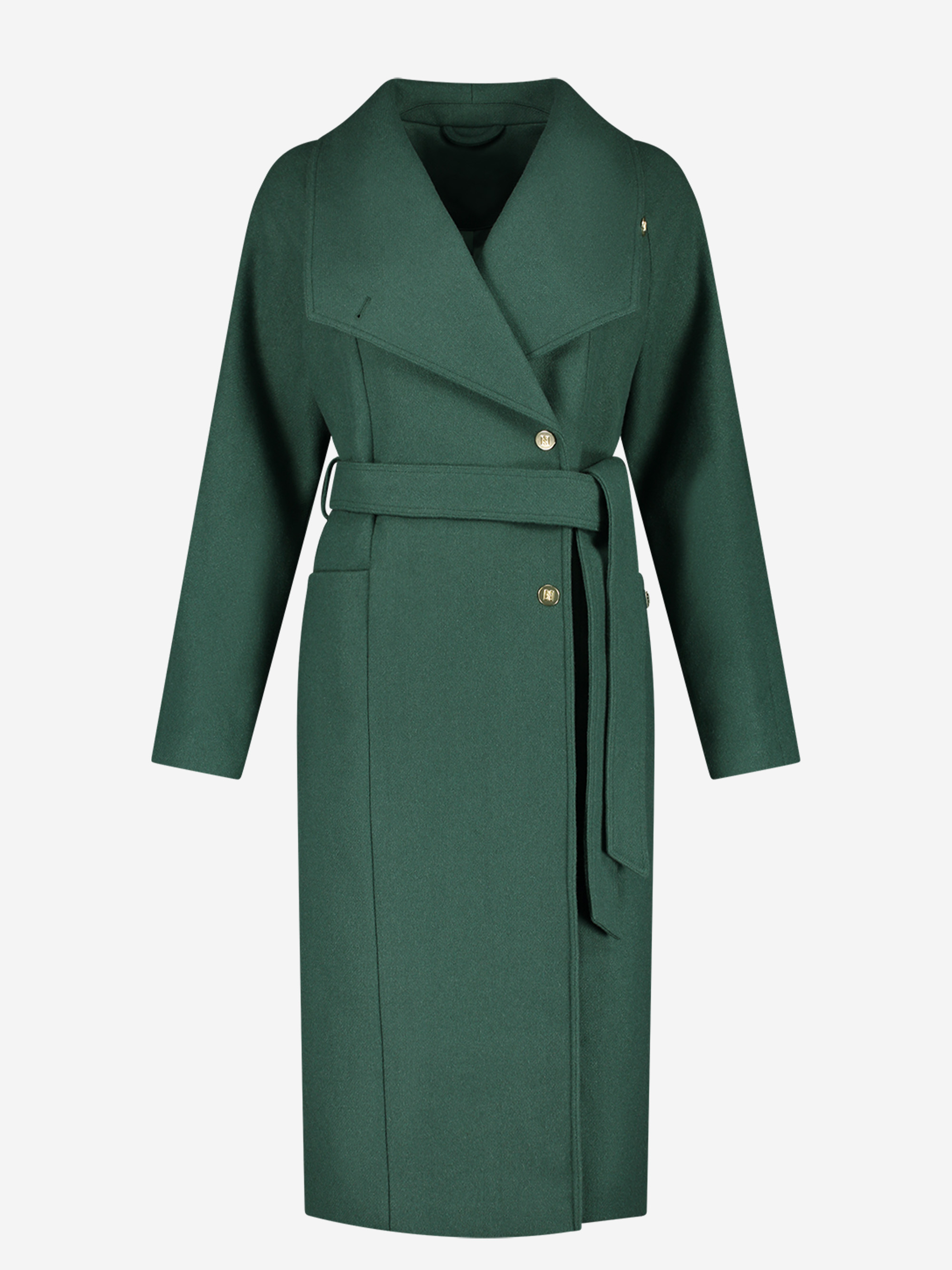 Long coat with tie belt