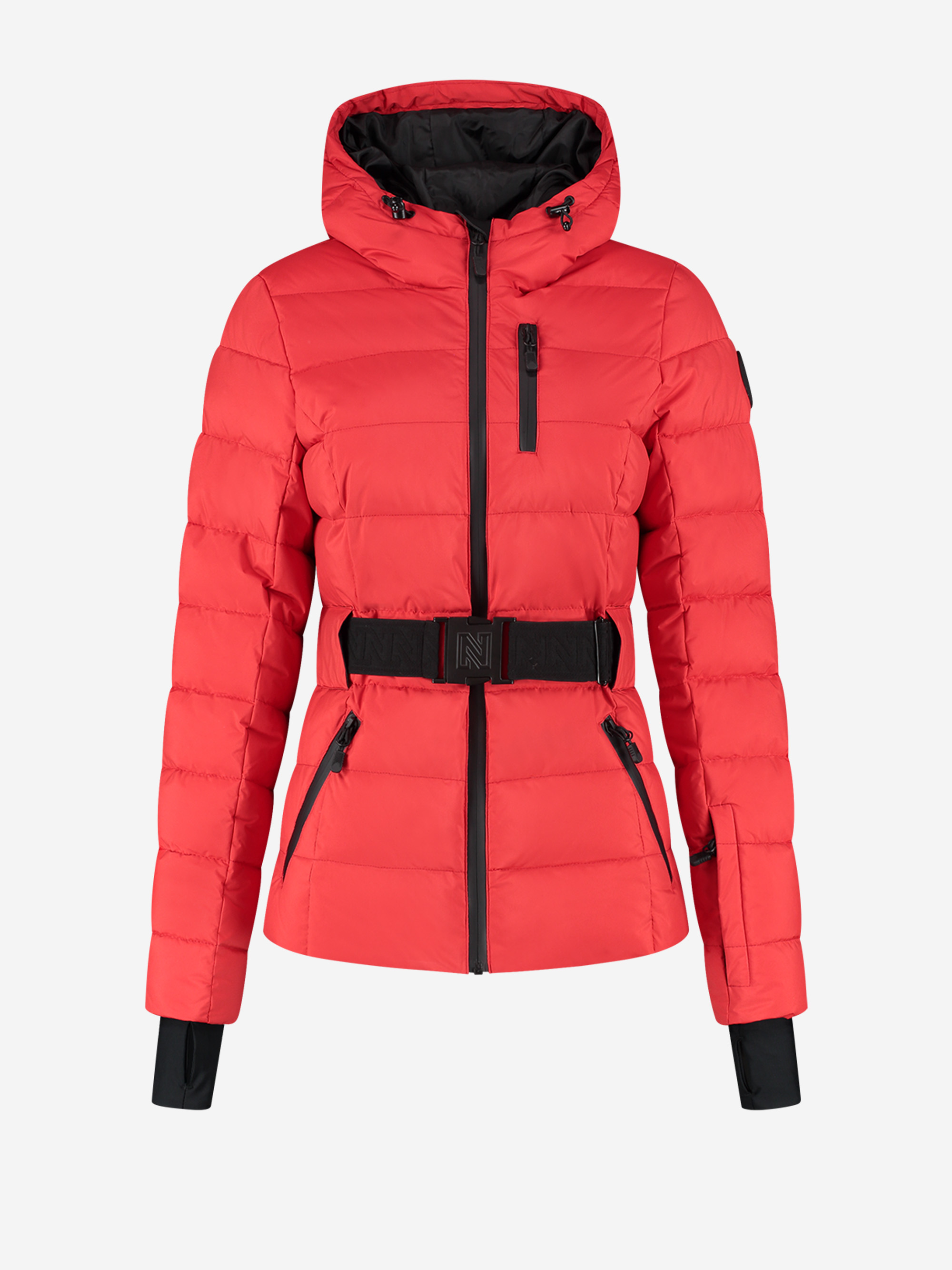 Ski jas met capuchon en elastische riem