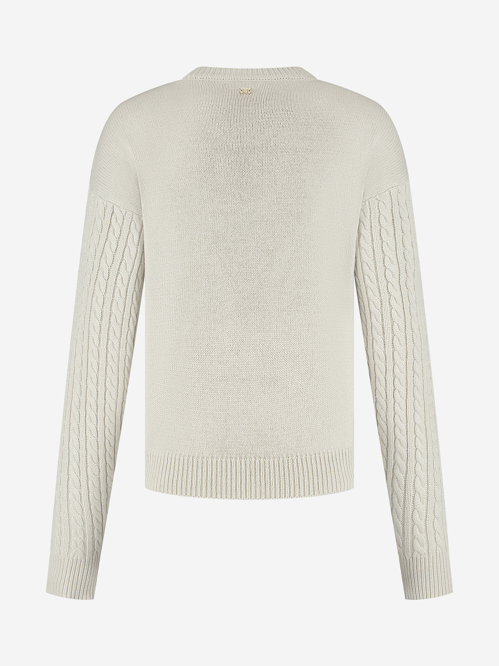 Cable knitted sweater with N logo print