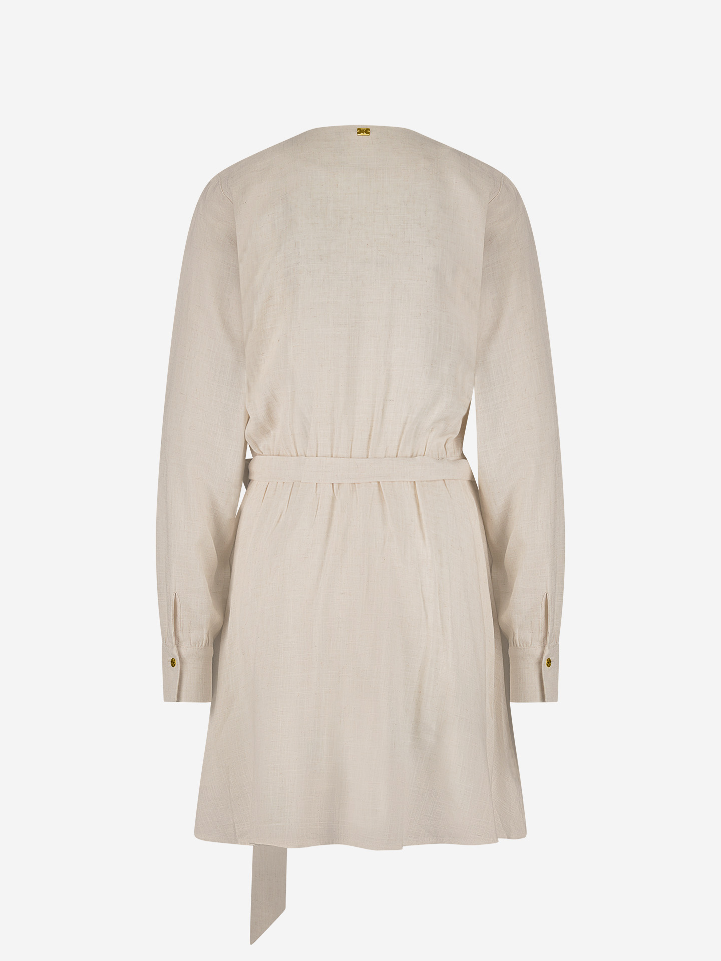 Melange wrap dress in linen mix