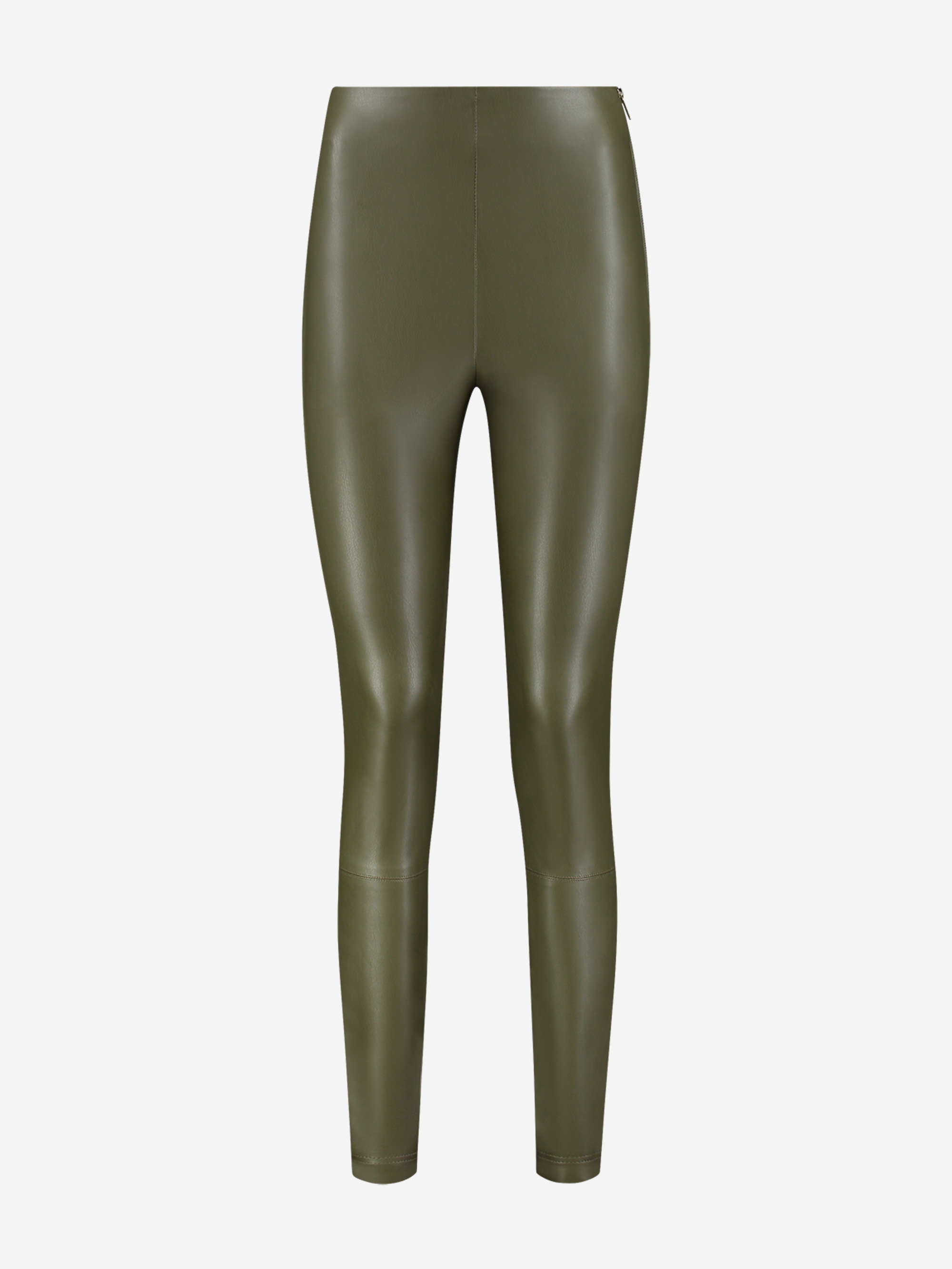 Vegan leather pants with high rise