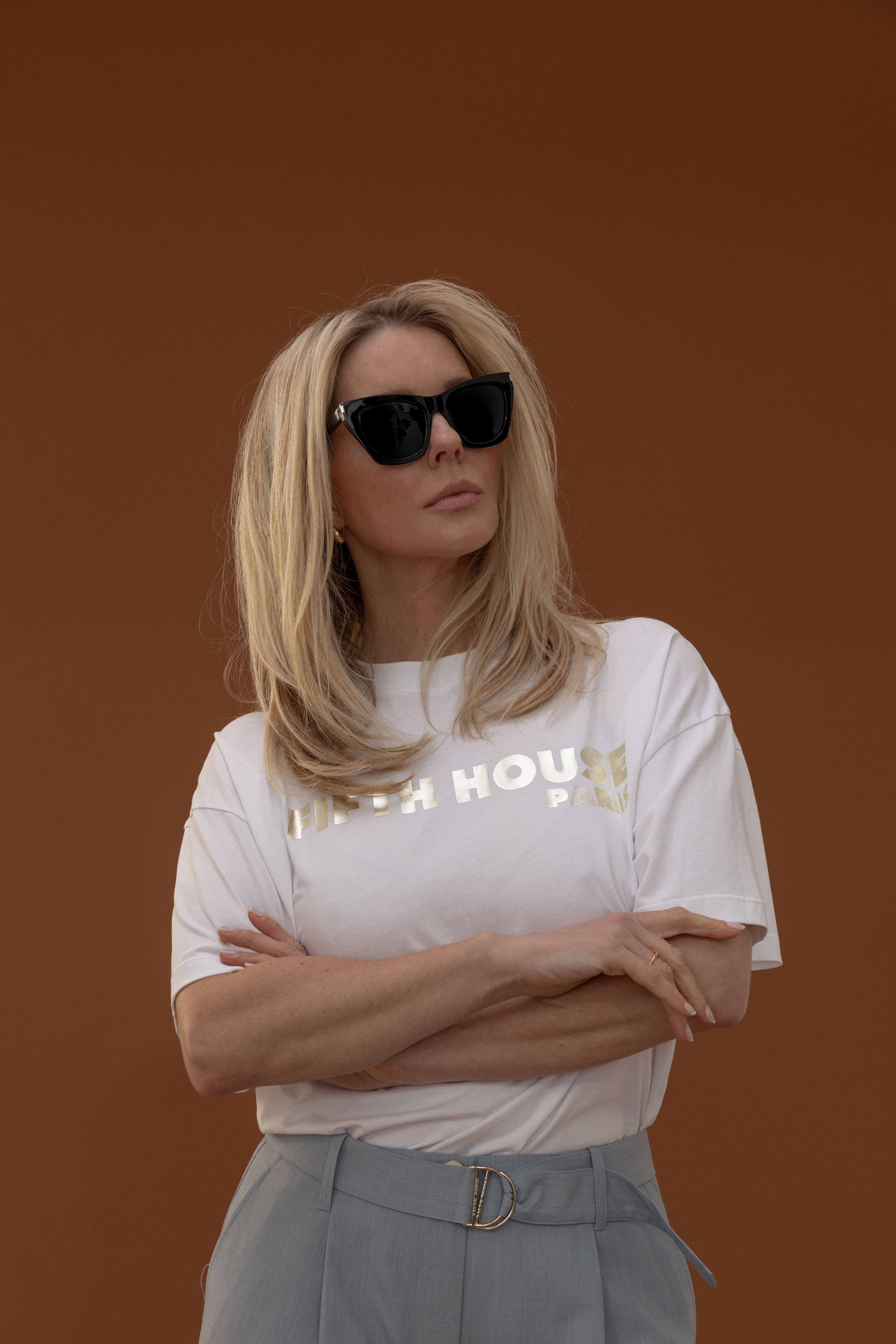 Loose-fitting T-shirt with text print
