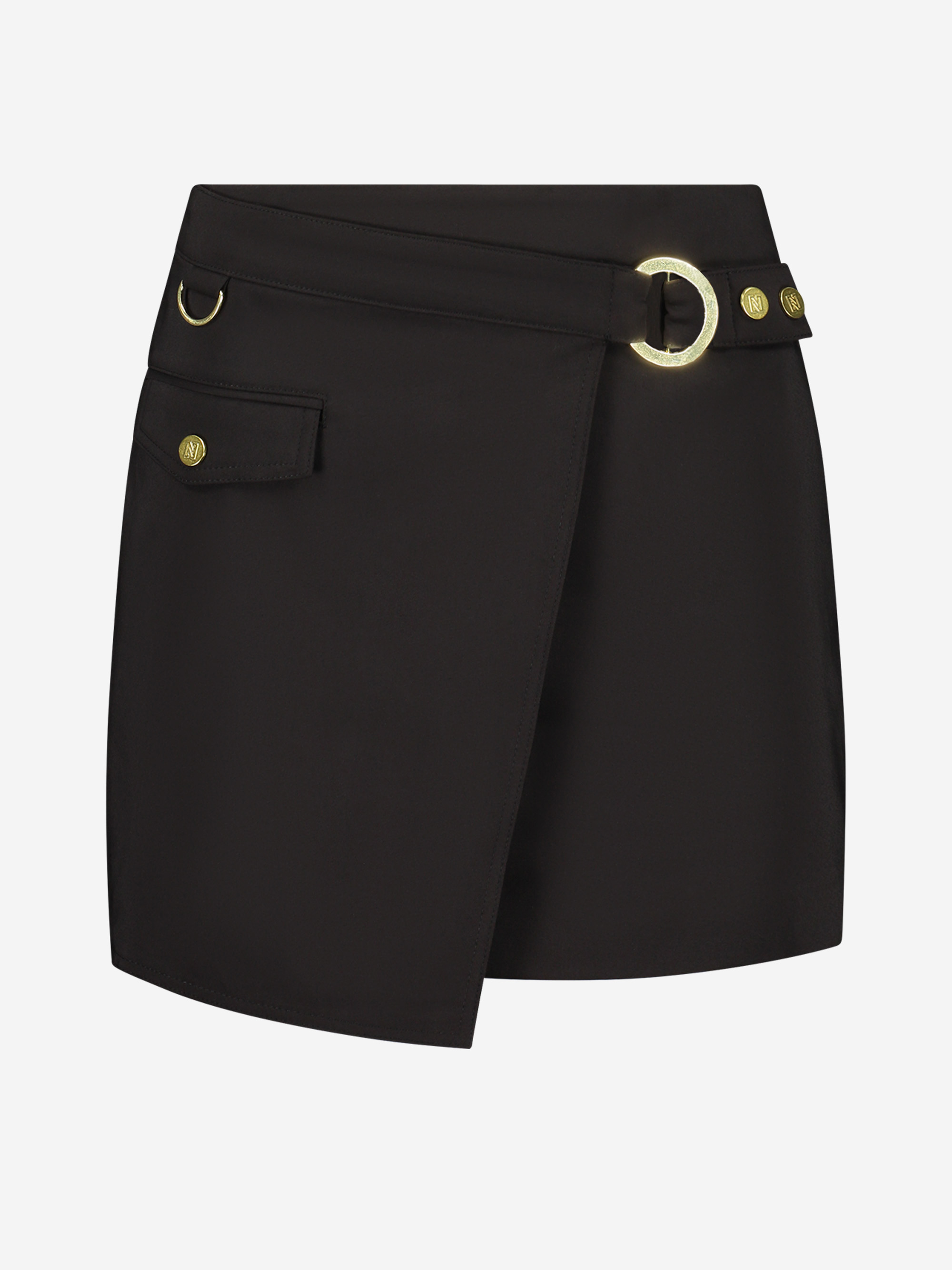 Asymmetric skirt with belt
