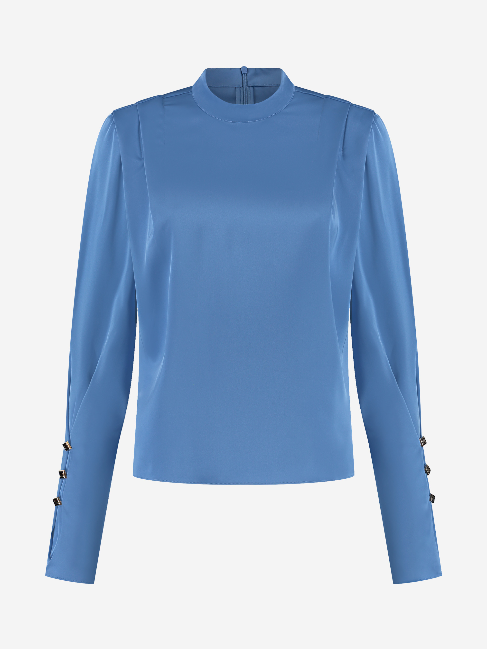 Satijnen look blouse met flared mouwen