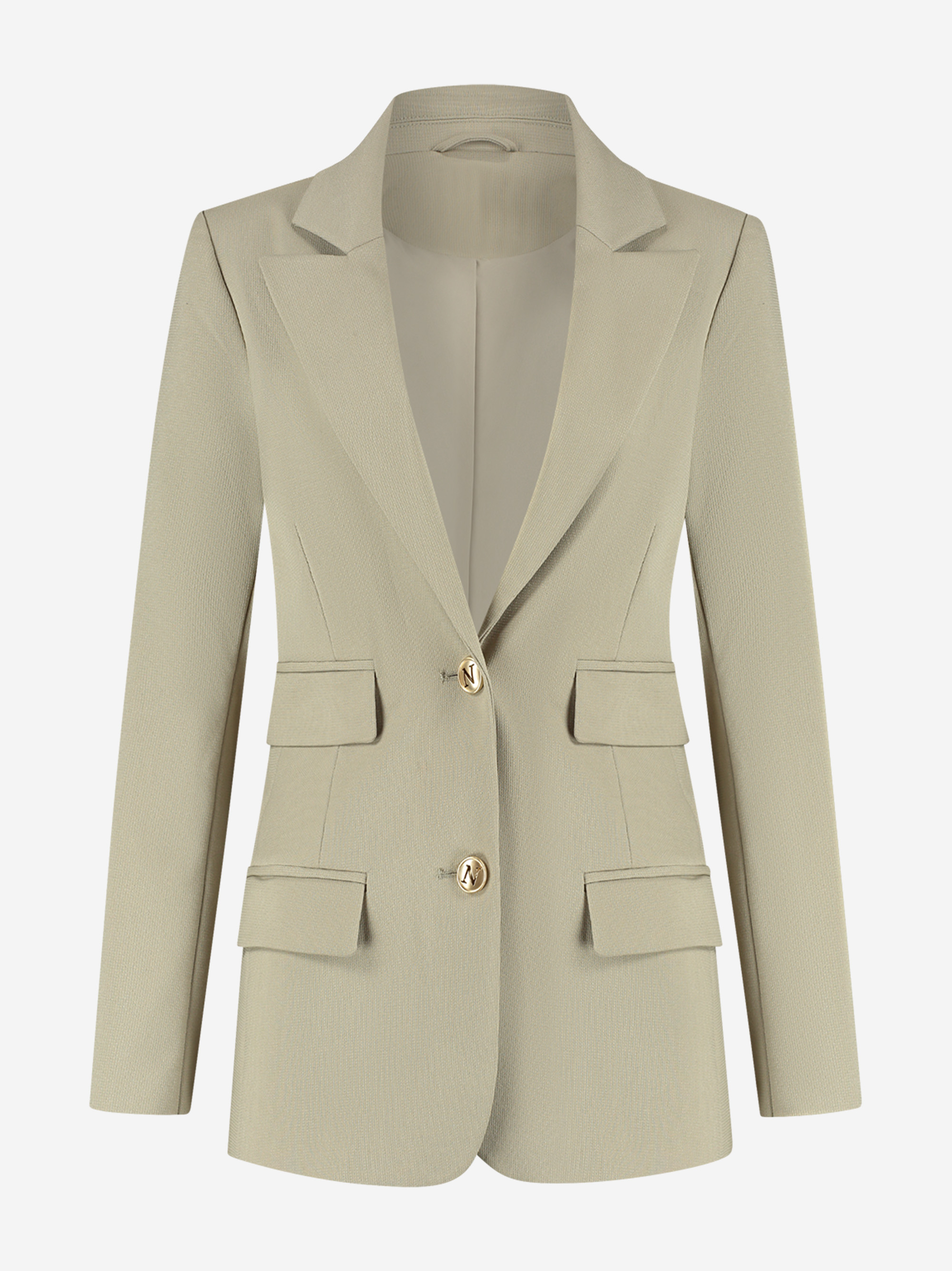 Blazer with N-buttons and double flap pockets