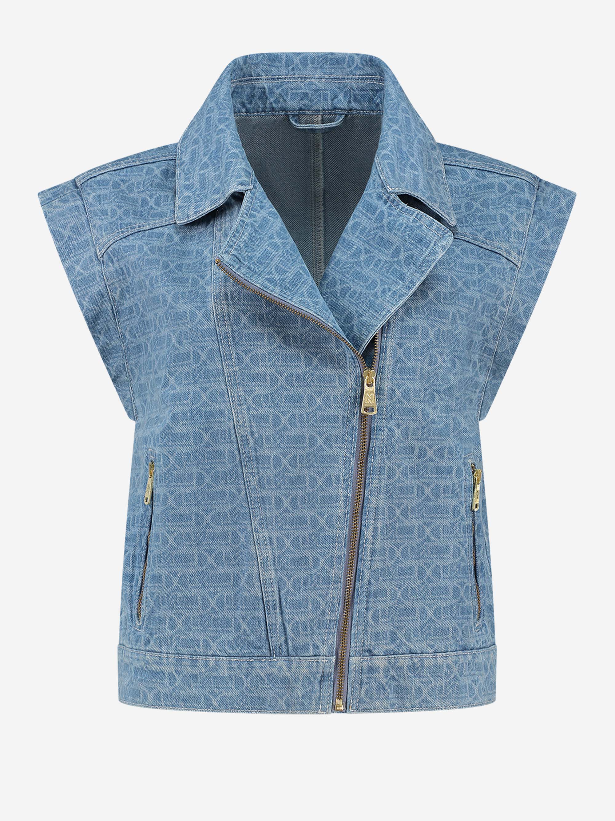  Denim waistcoat with logo monogram