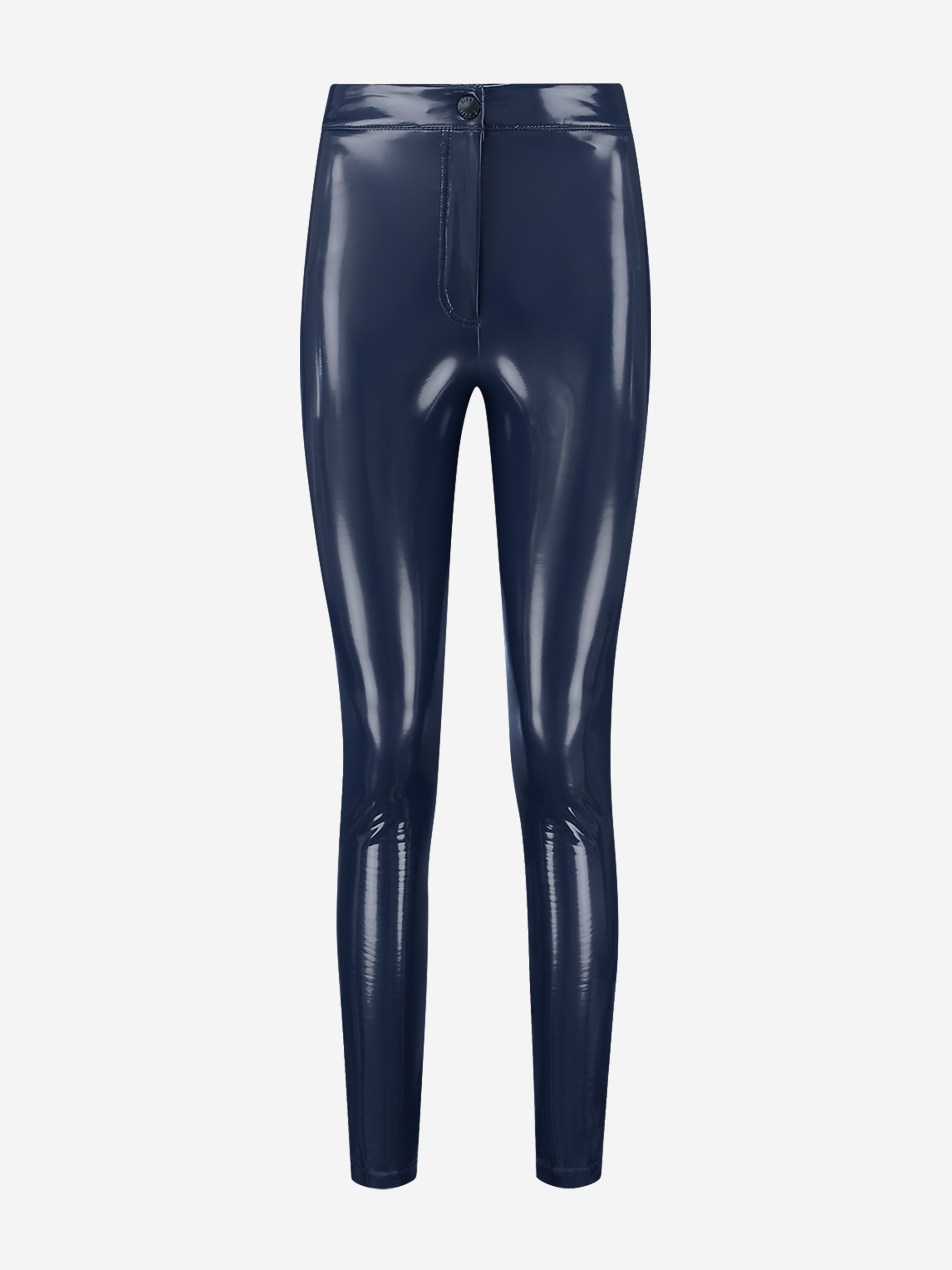 Skinny vinyl pants with mid rise