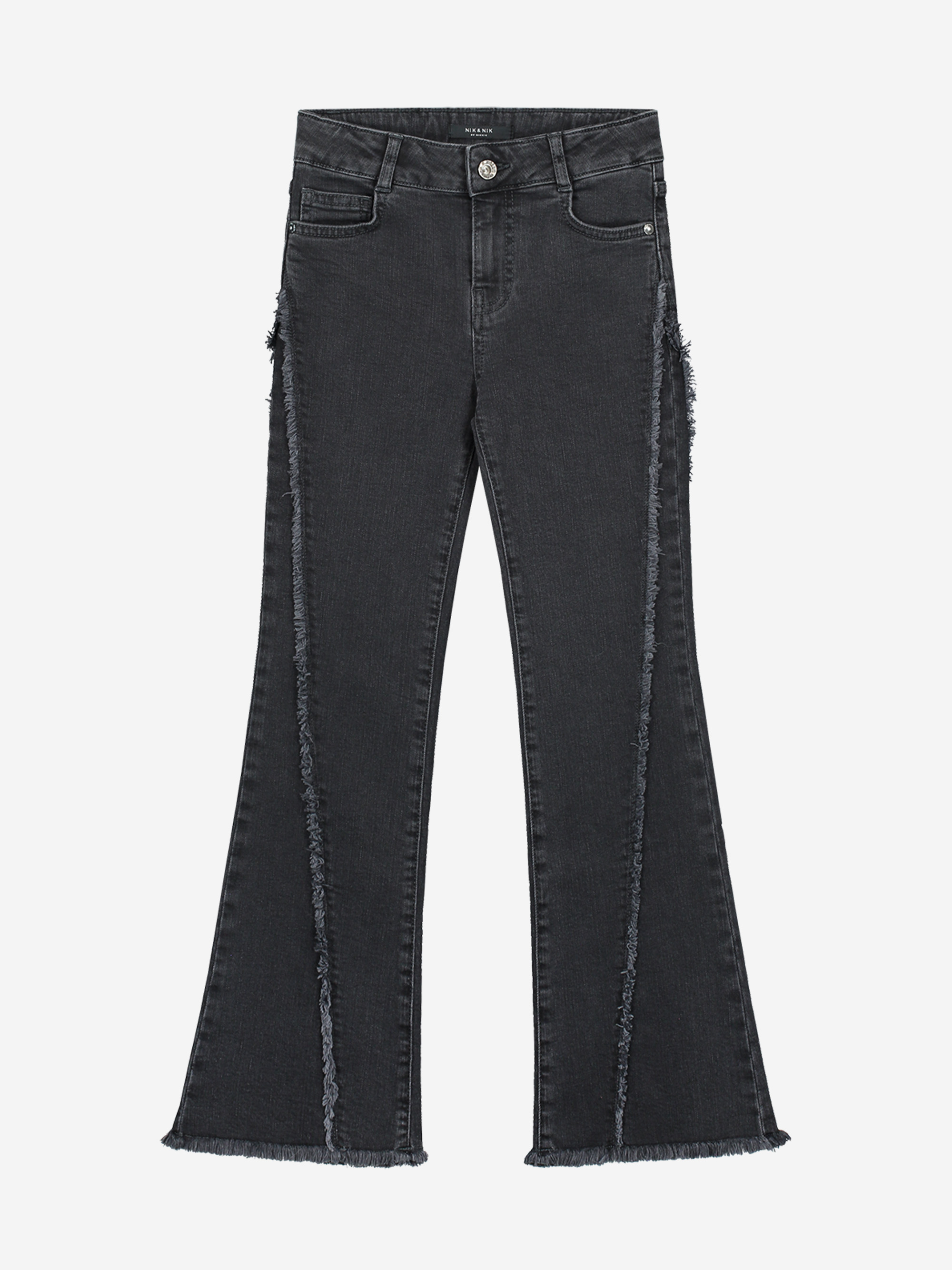 Frayed jeans with straight fit
