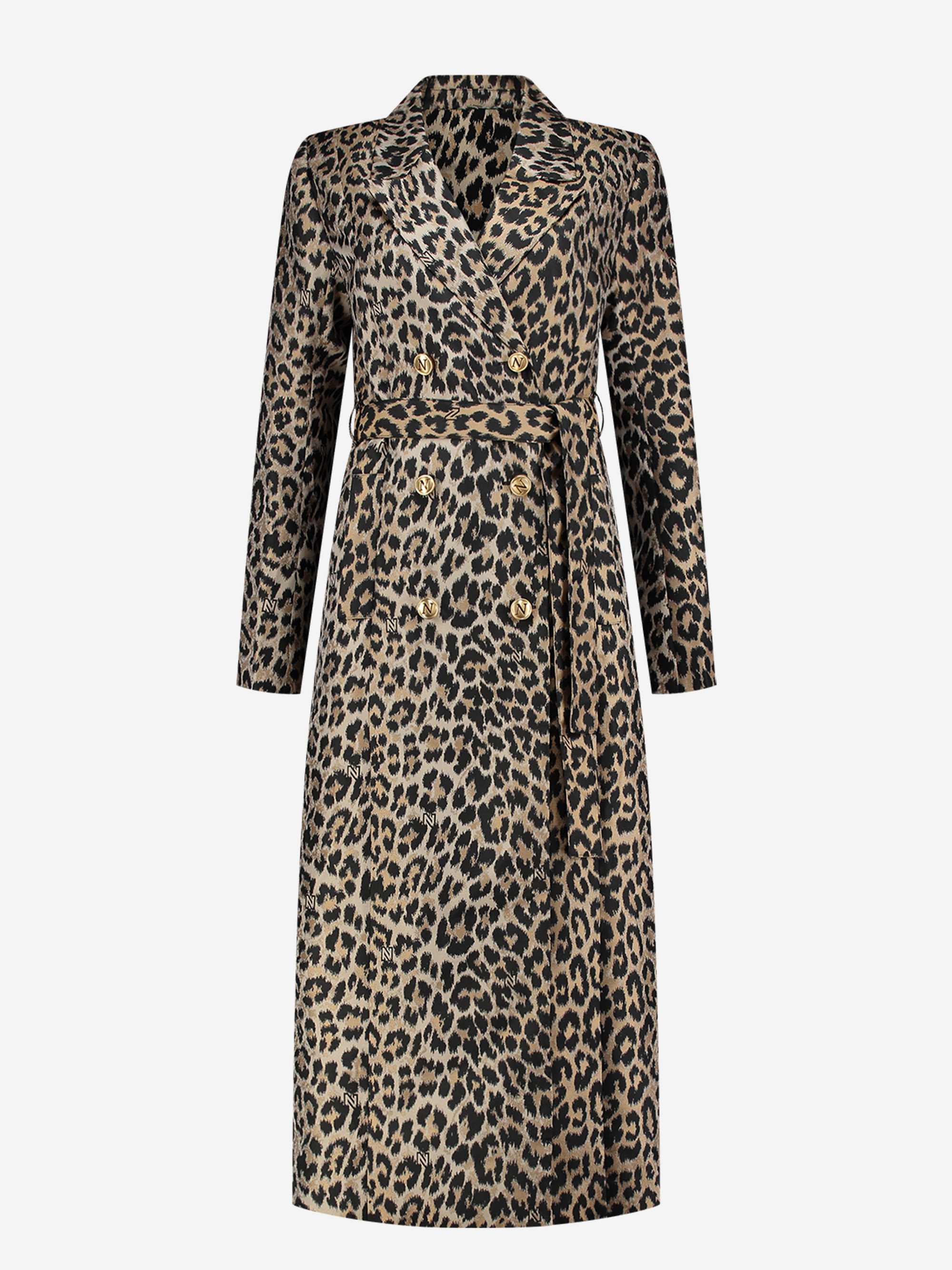 Long coat with animal print