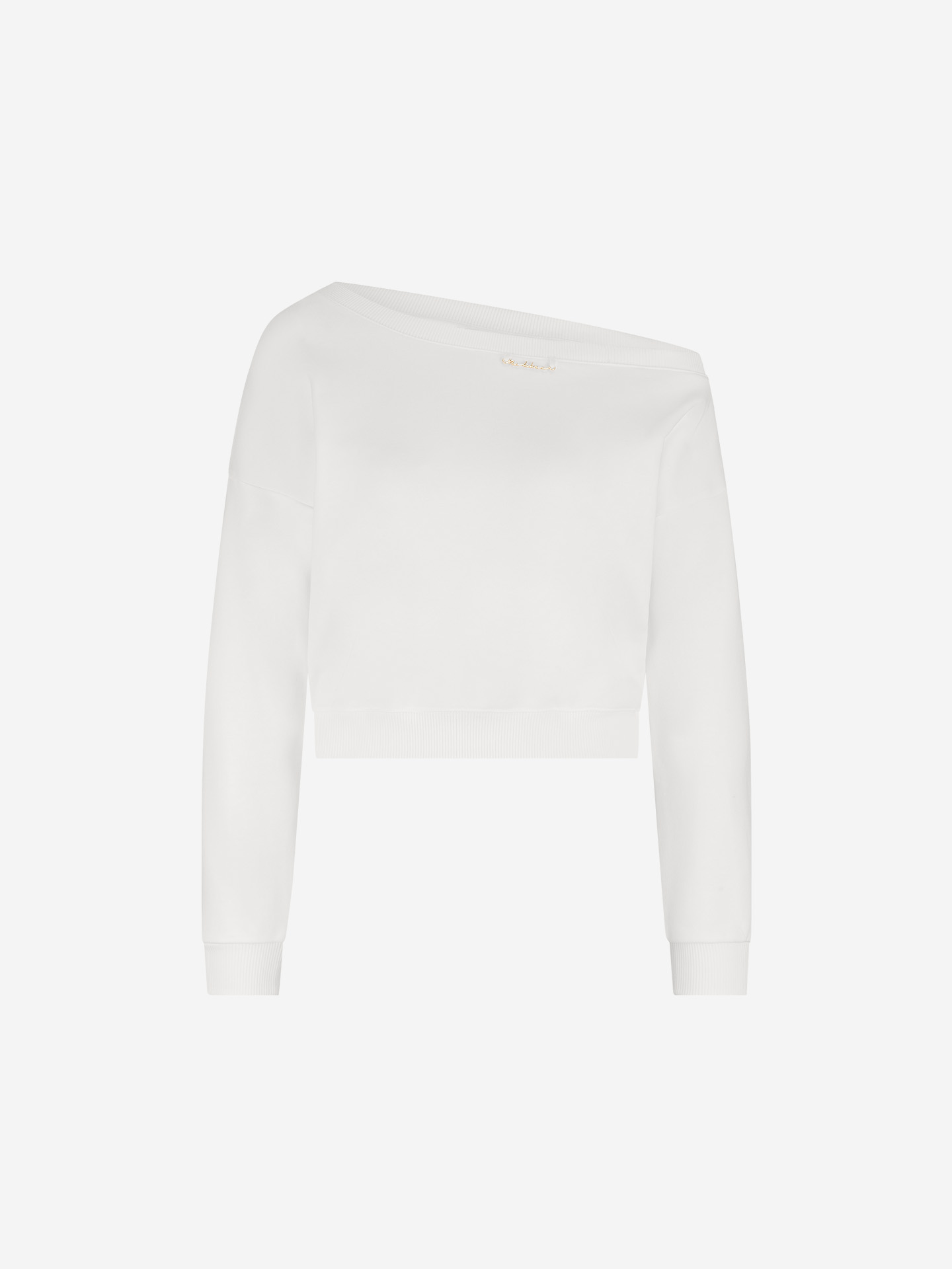 Sweater with asymmetrical neckline