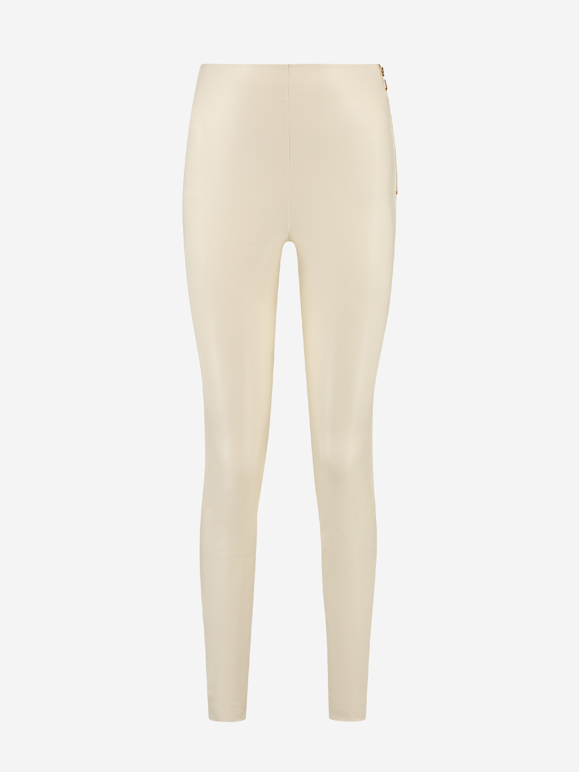 Faux leather pants with high waist