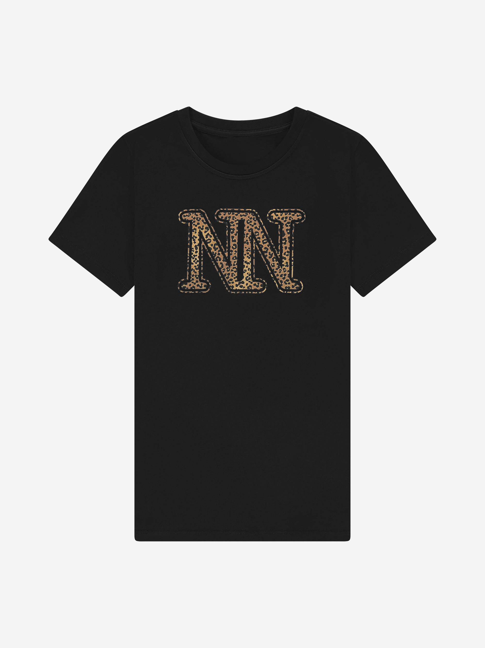 T-shirt with leopard print logo