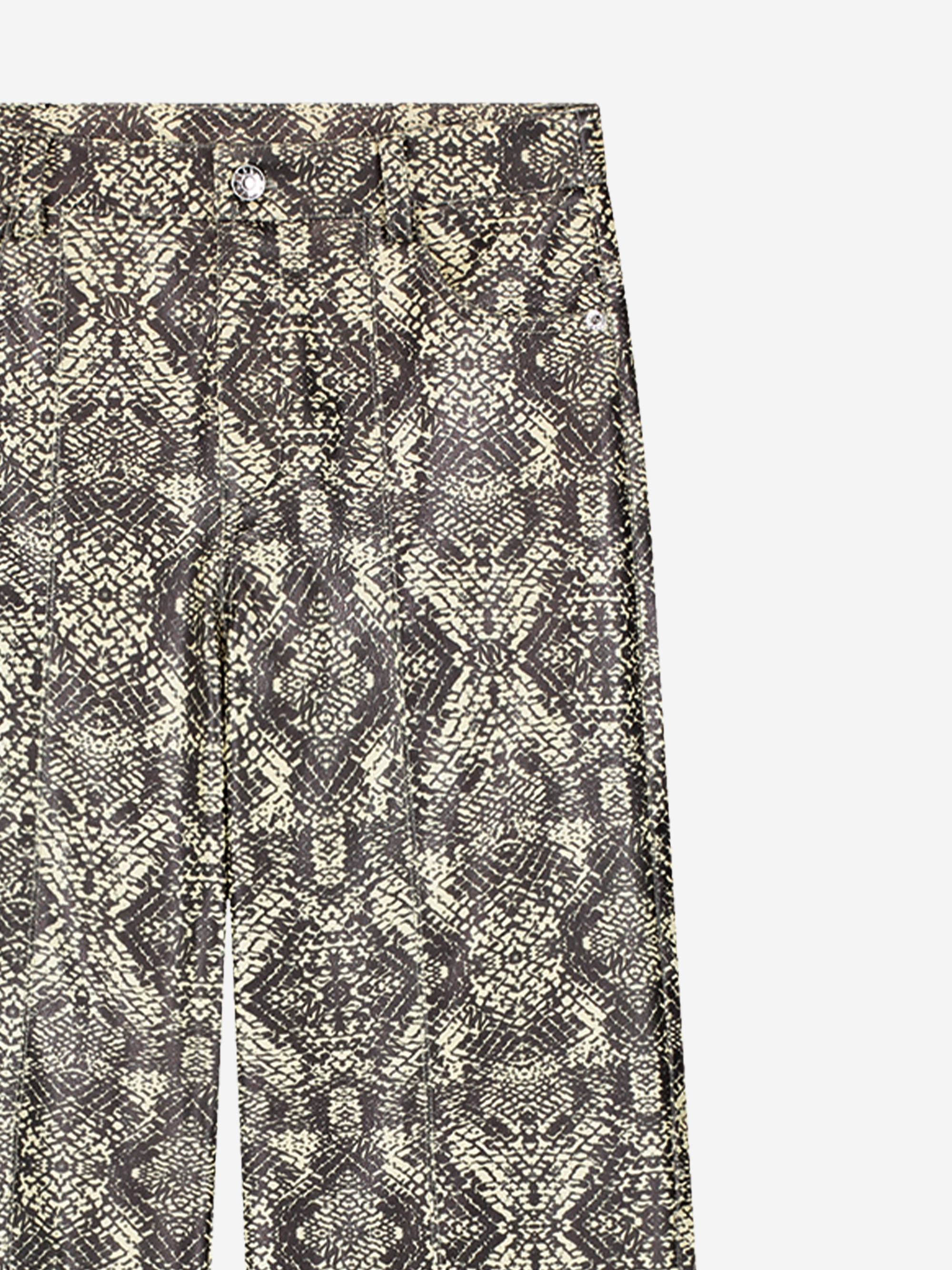 Snake print pants with a straight fit