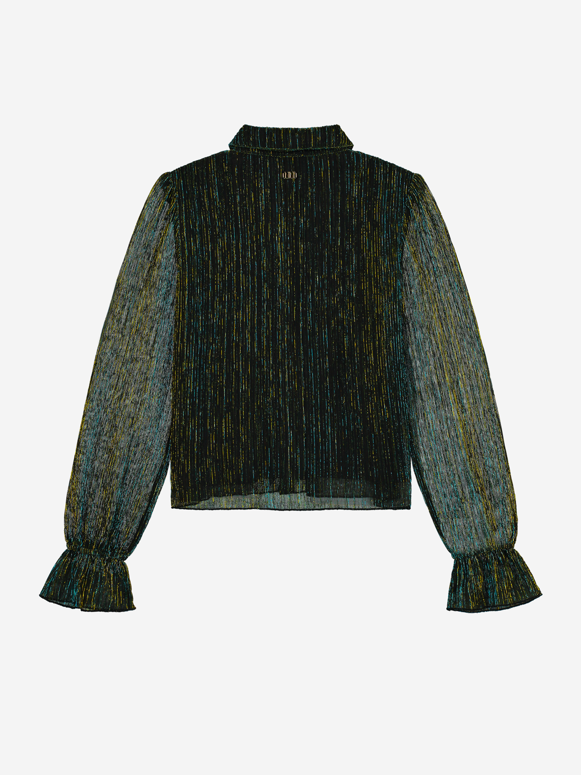 Glitter blouse with flared sleeves