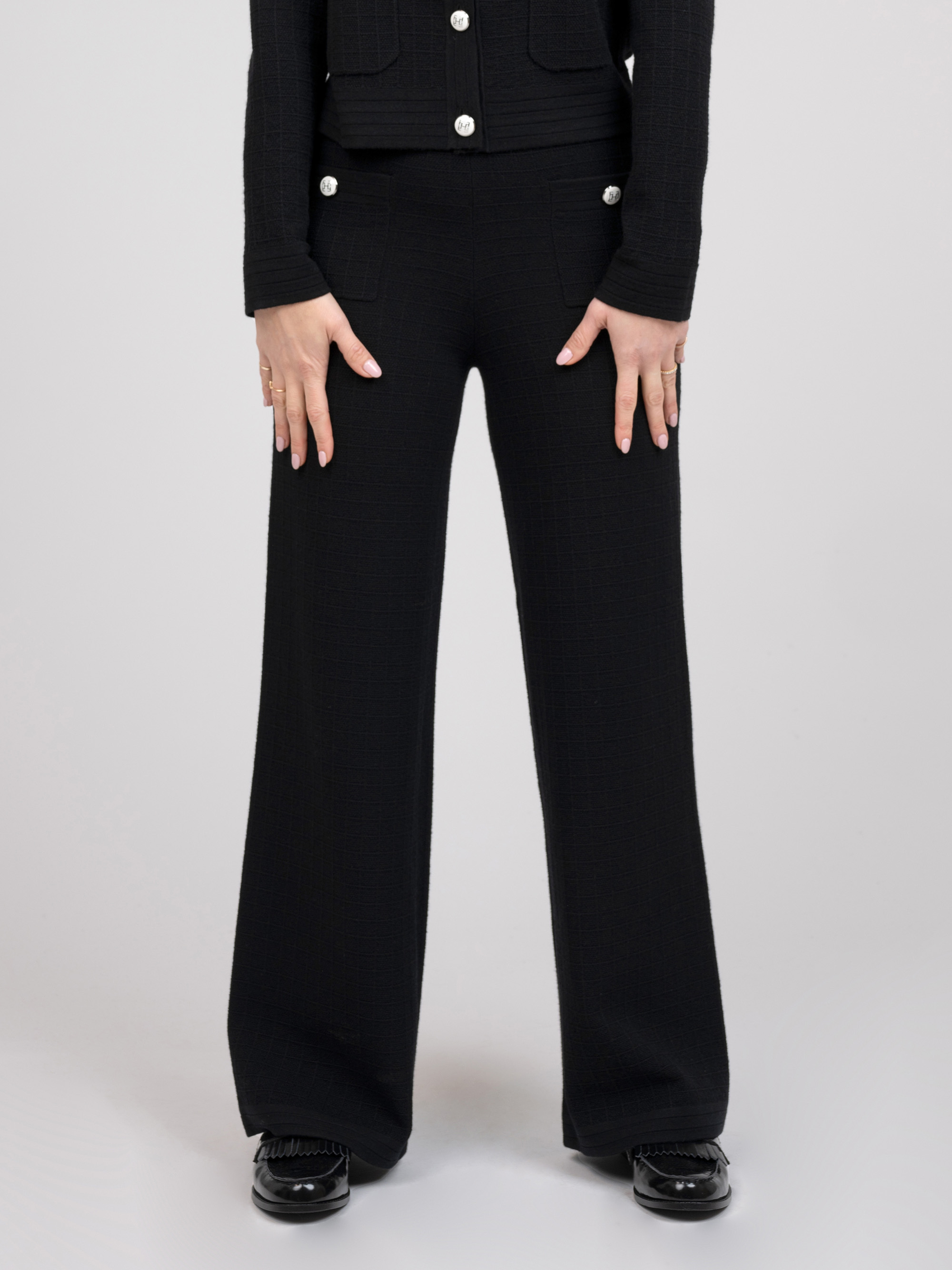 High waist pantalon met elastische tailleband