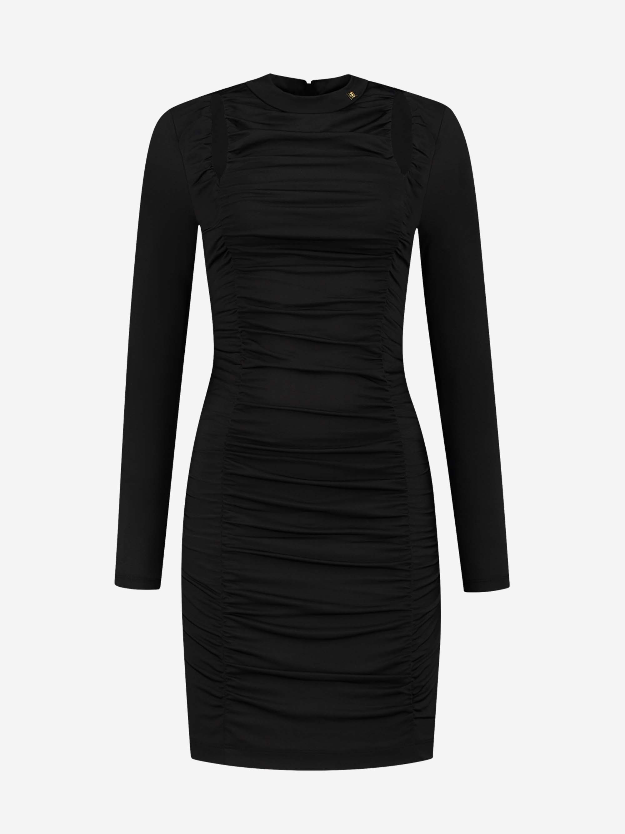 Pleated fitted dress with cut outs 