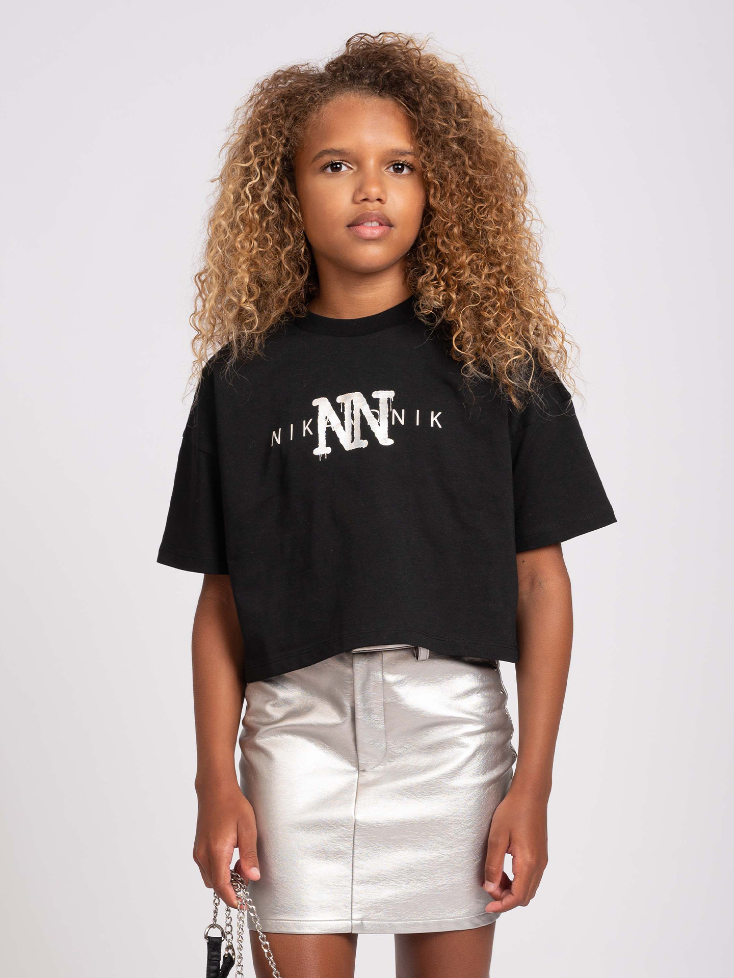 Cropped t-shirt with NN print