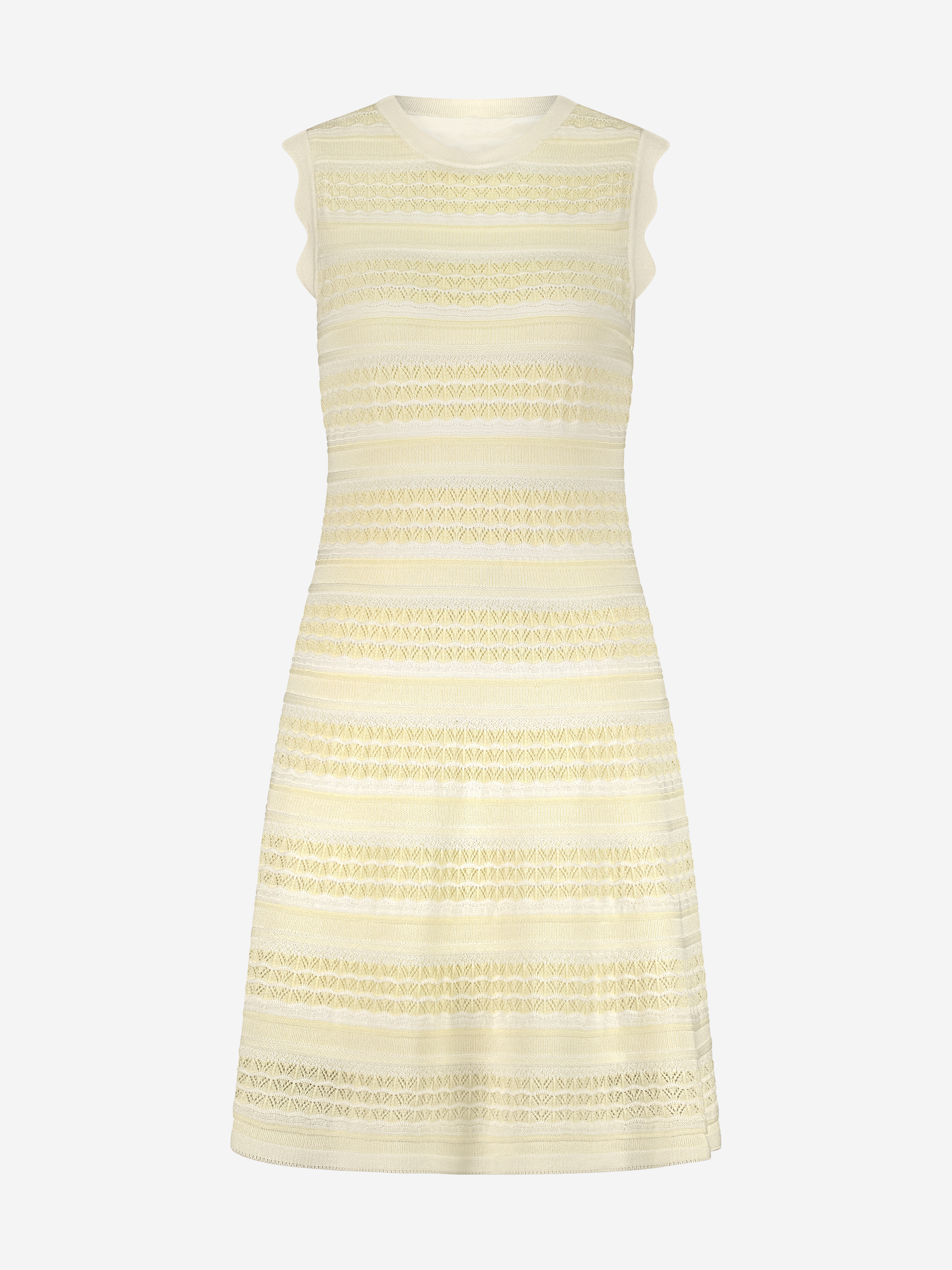 Ajour knitted A-line dress with wavy sleeves