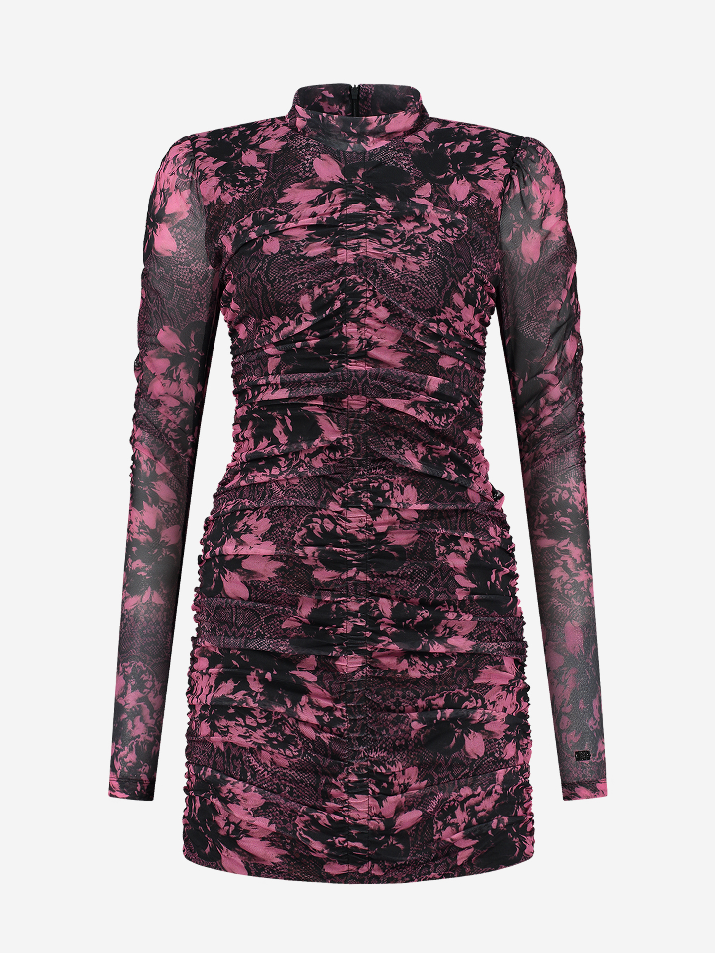 Aangesloten jurk met all-over print 