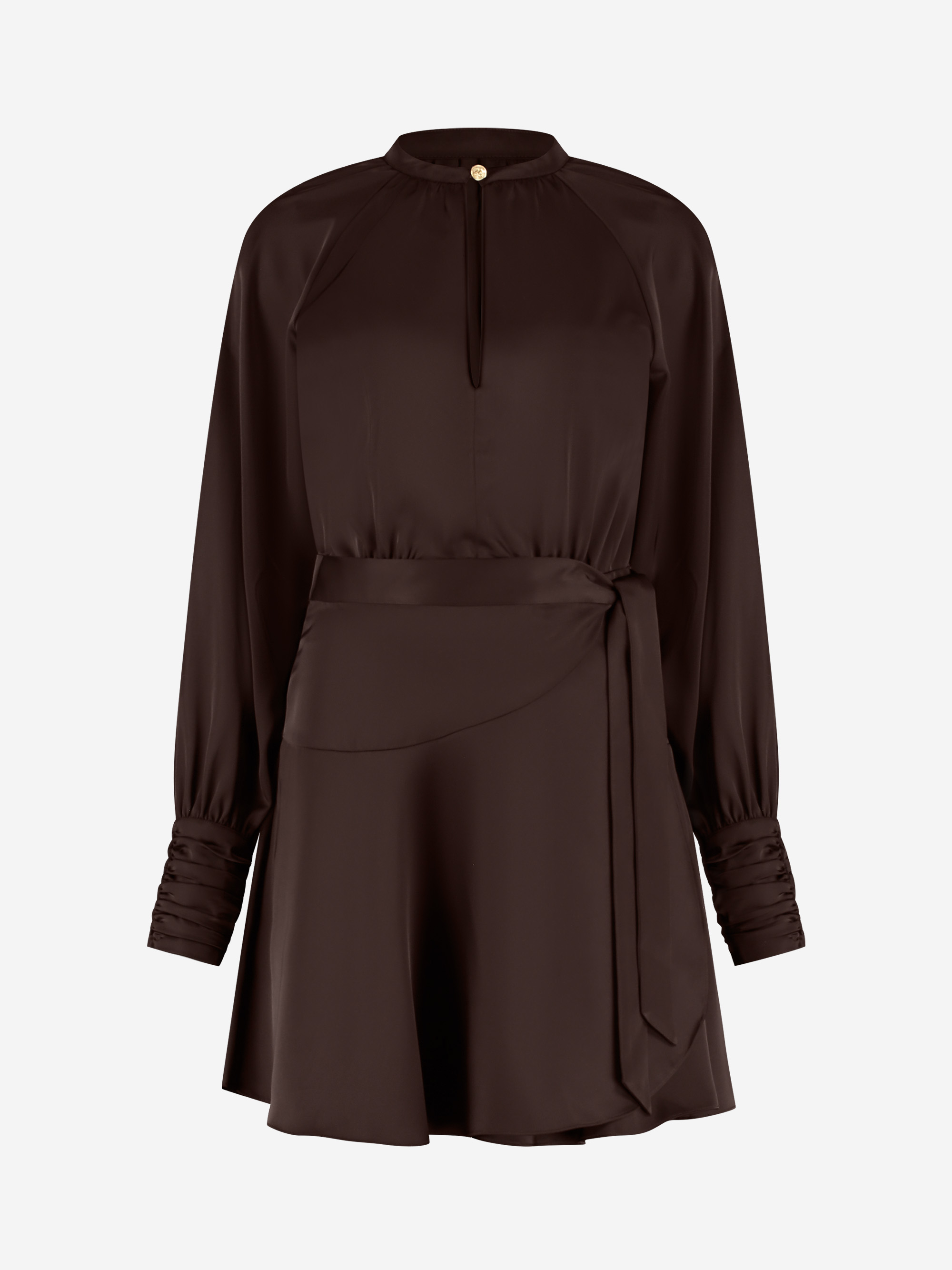 Overslag jurk met satijnen look