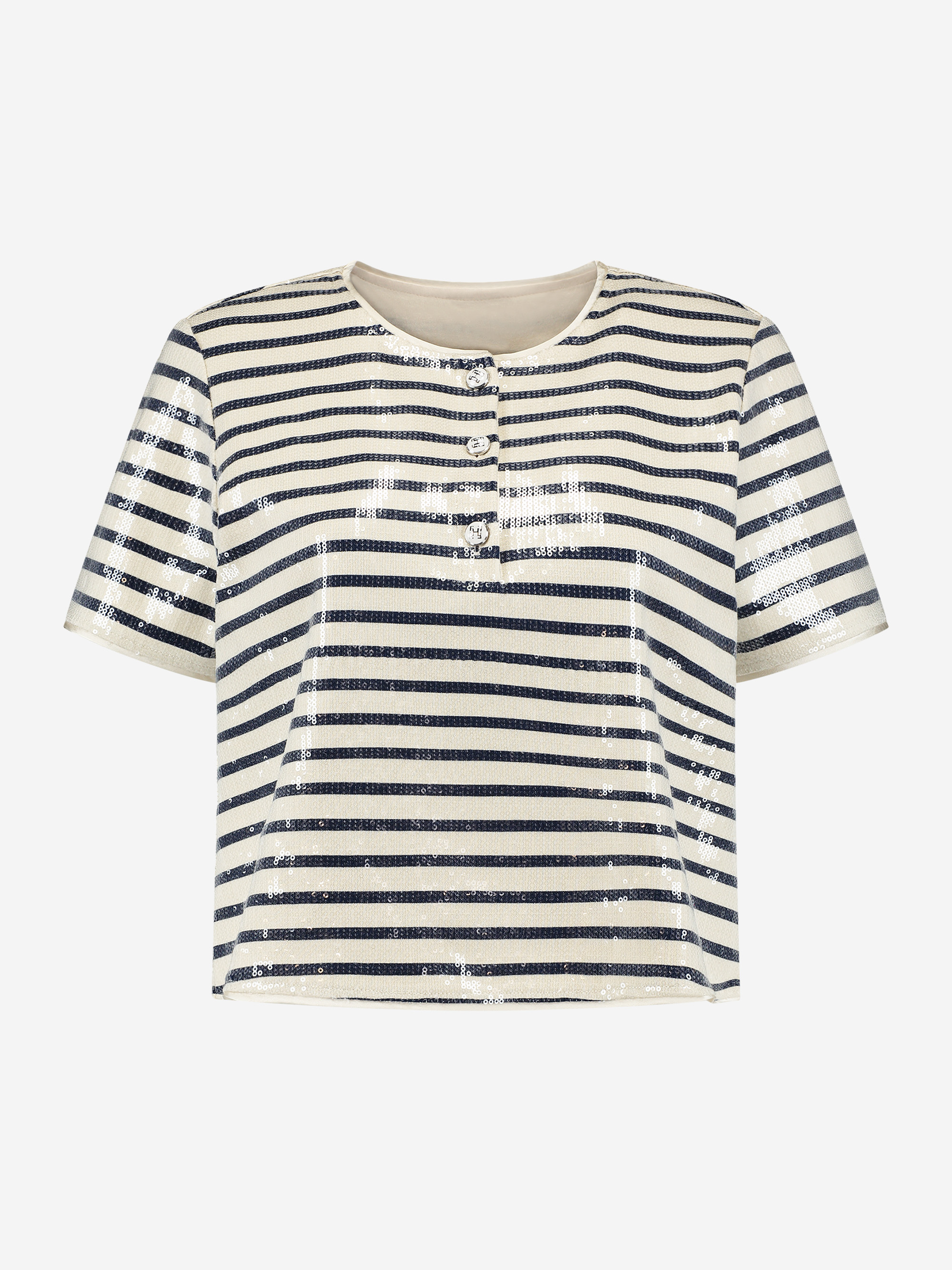 Striped top with sequin