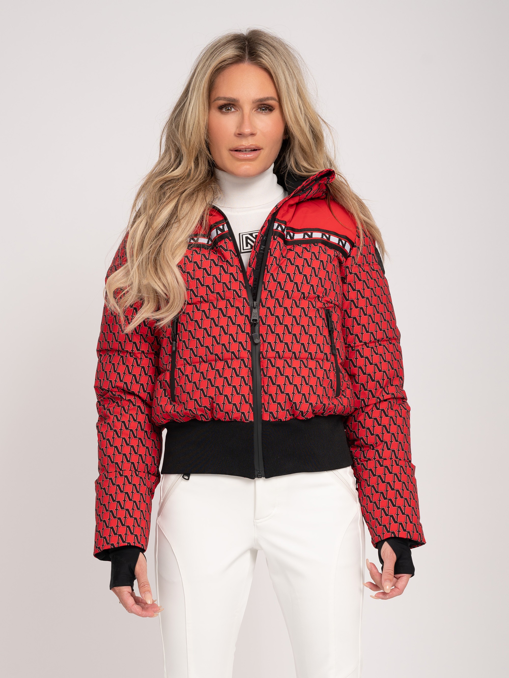 N logo monogram ski jacket  