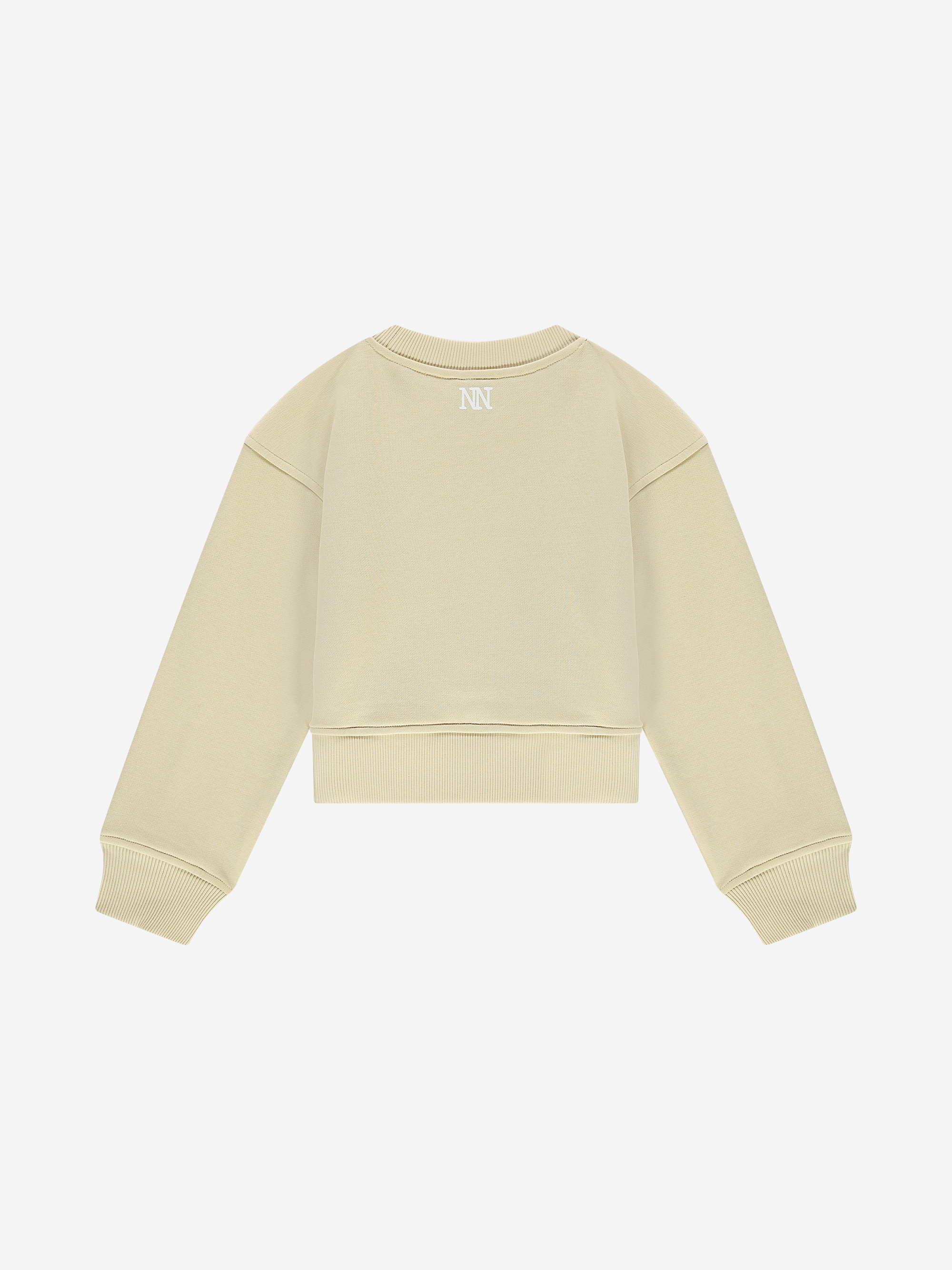 Sweater with embroidered text