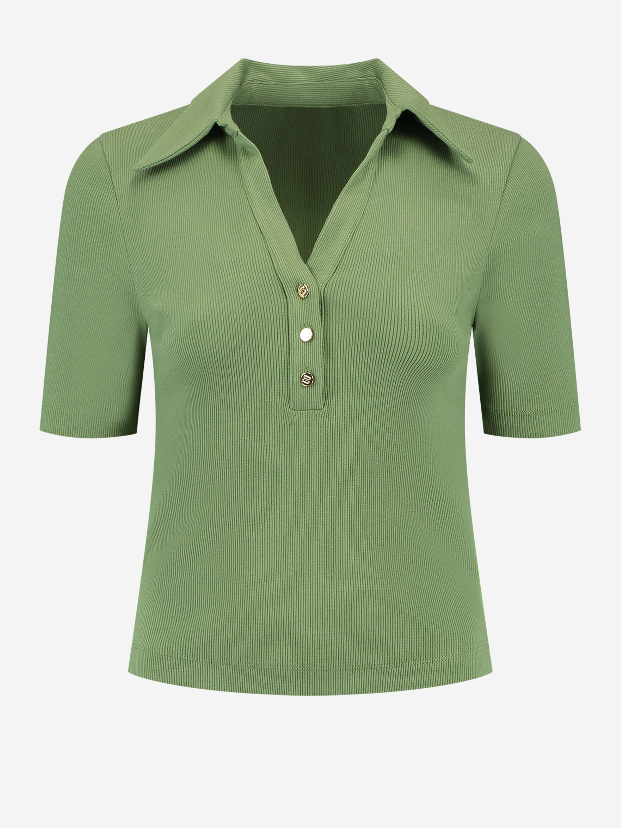 Rib Button T-Shirt