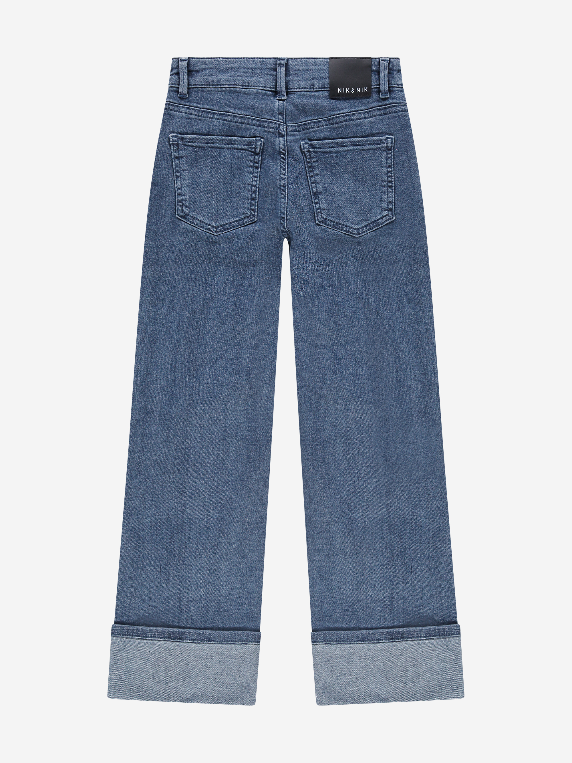 Jeans with straight legs and folded edge