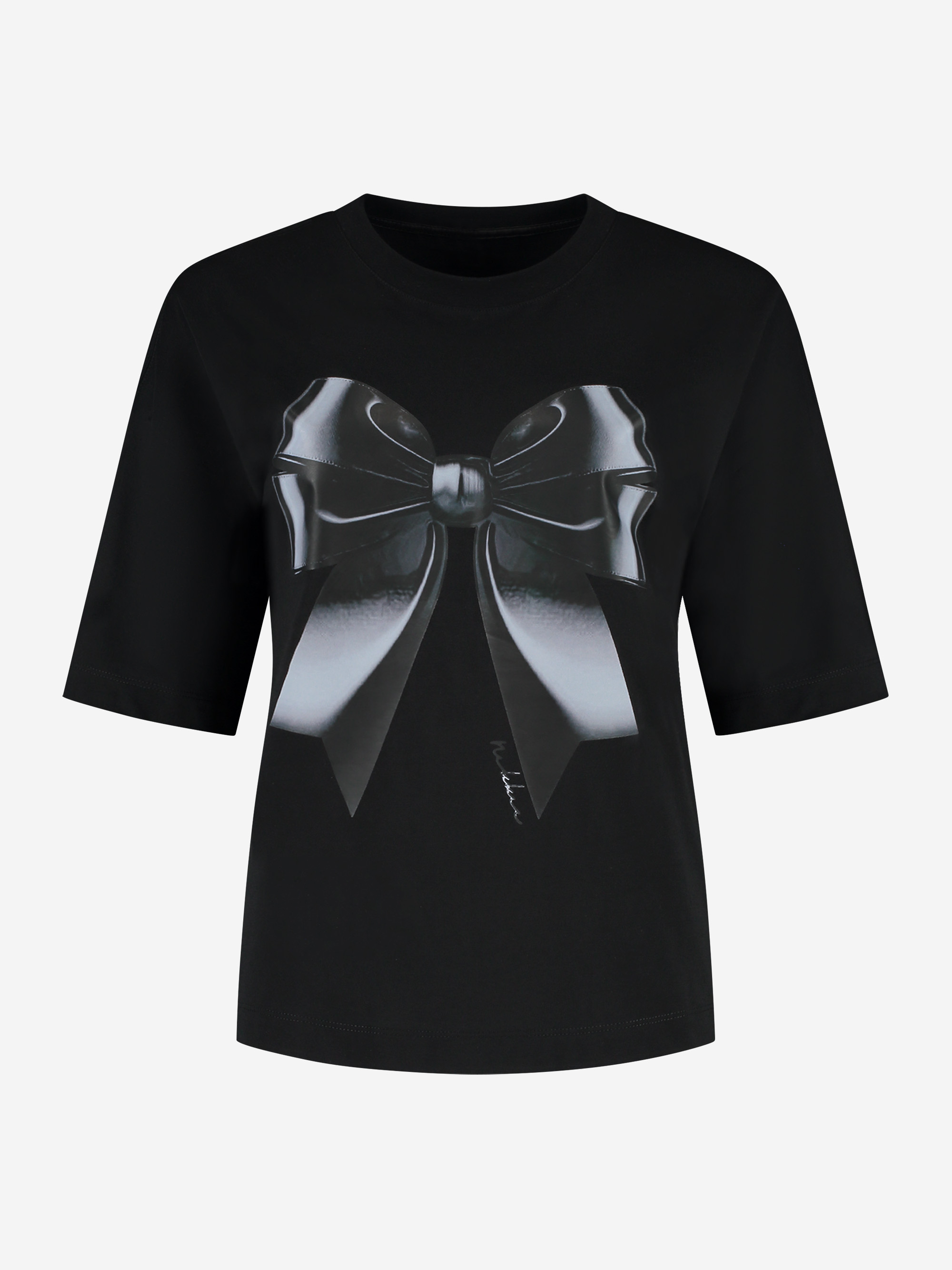 Loose-fitting T-shirt with bow print