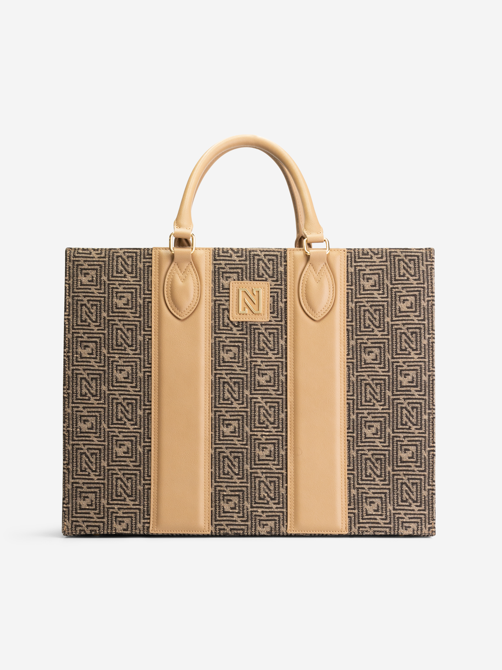 Grote shopper met logo patroon