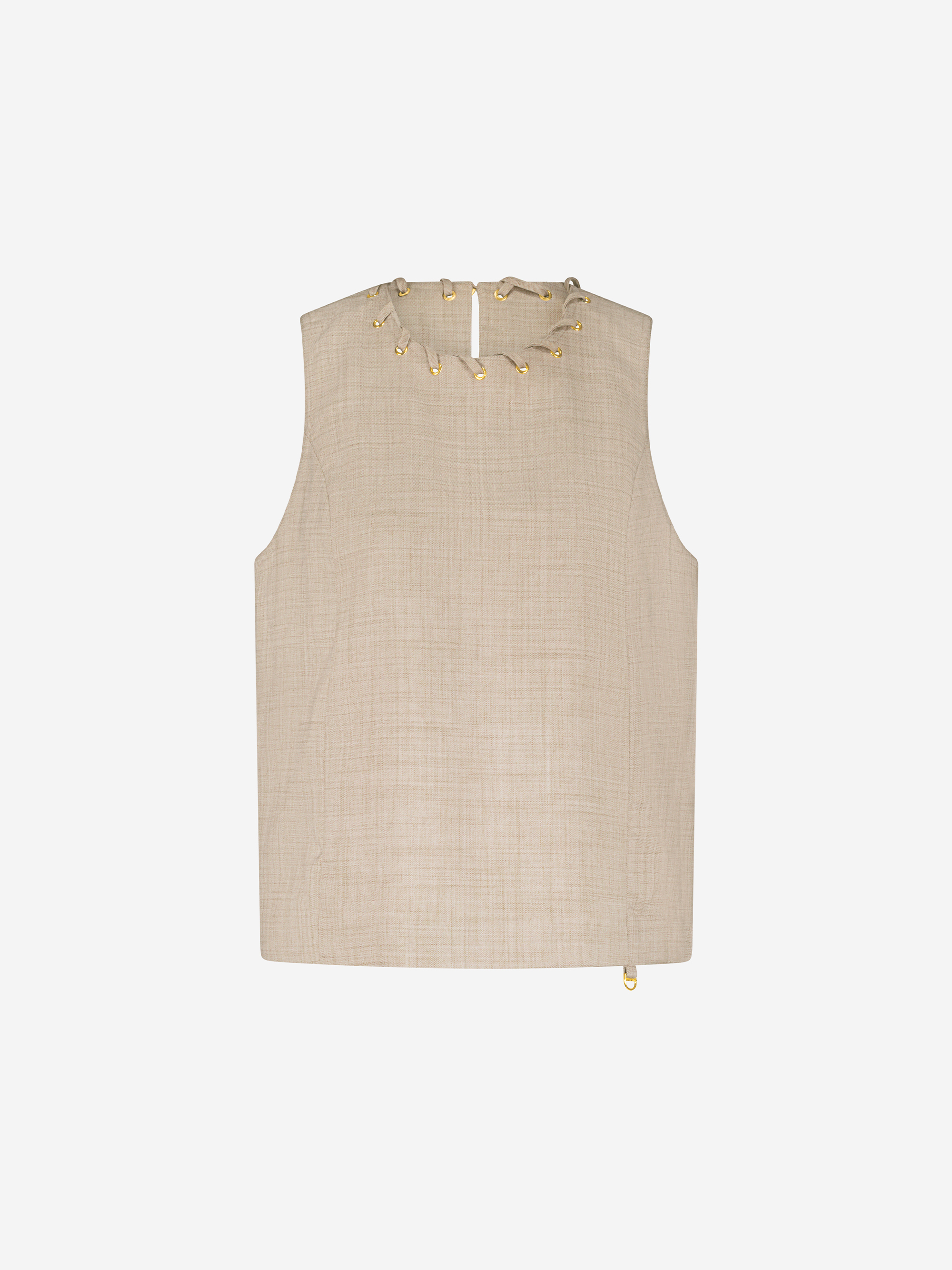 Gemêleerde top met koorddetails