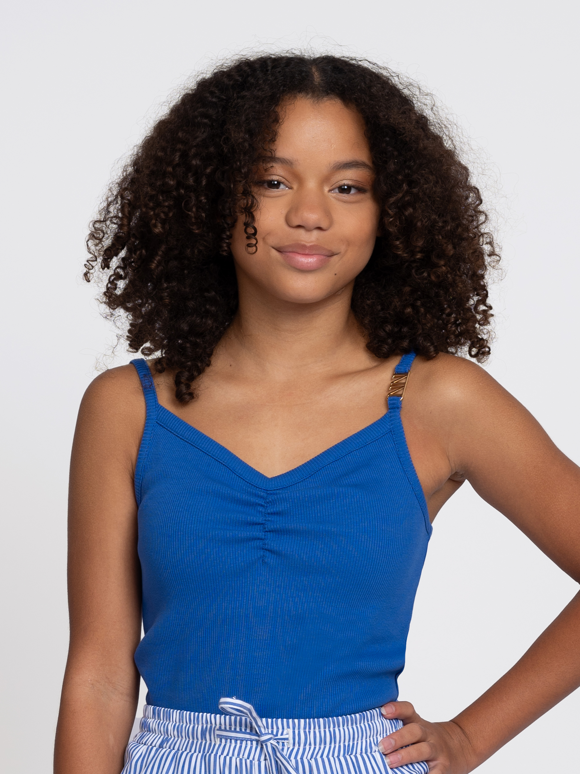 Ribbed top with draped detail