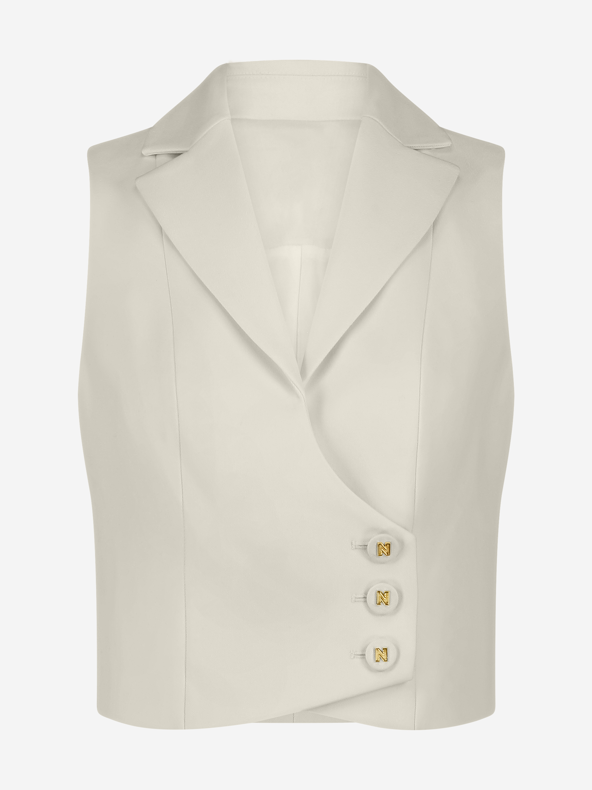 Kort gilet met overslag en N-knopen