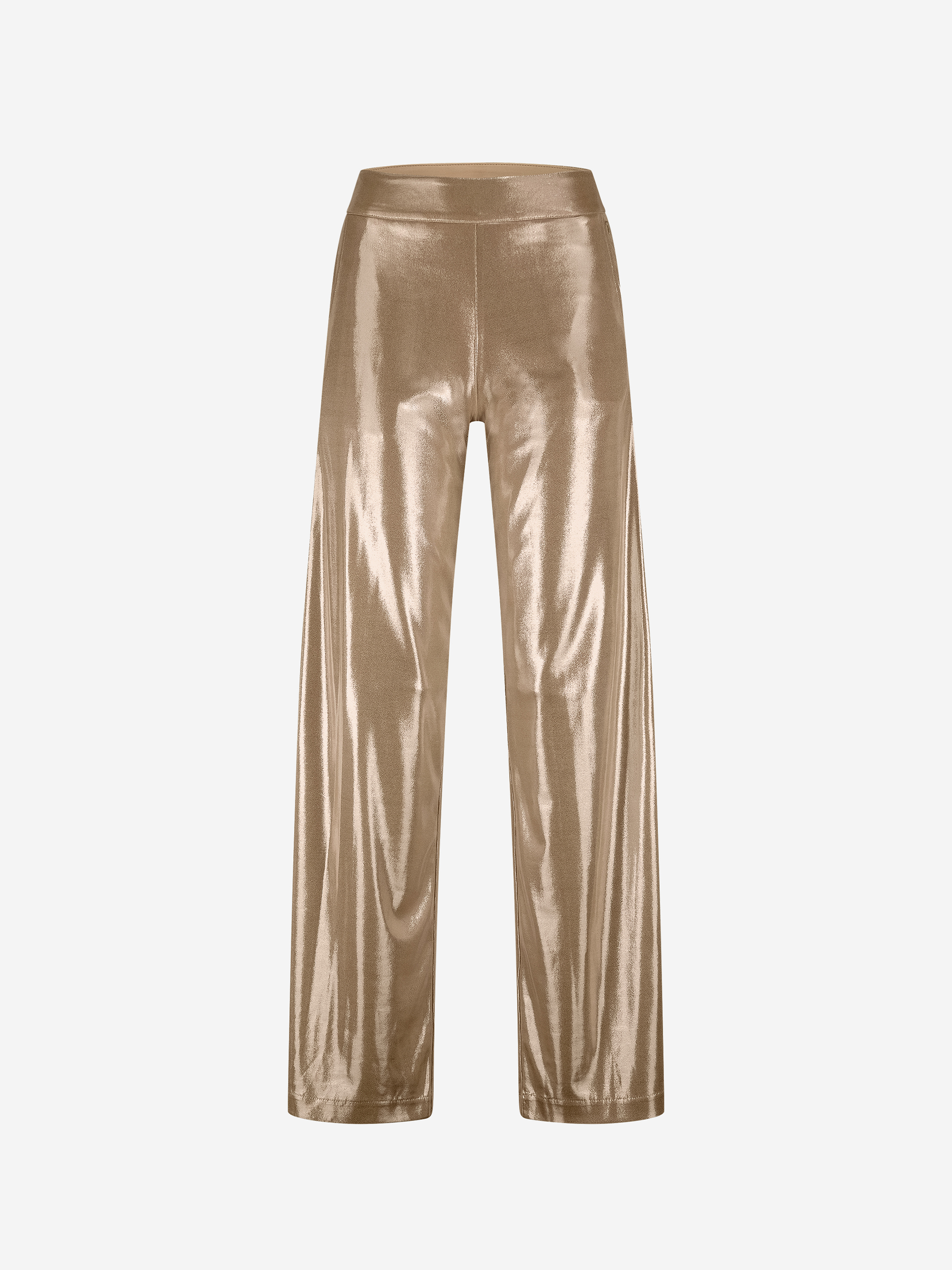 Metallic look broek