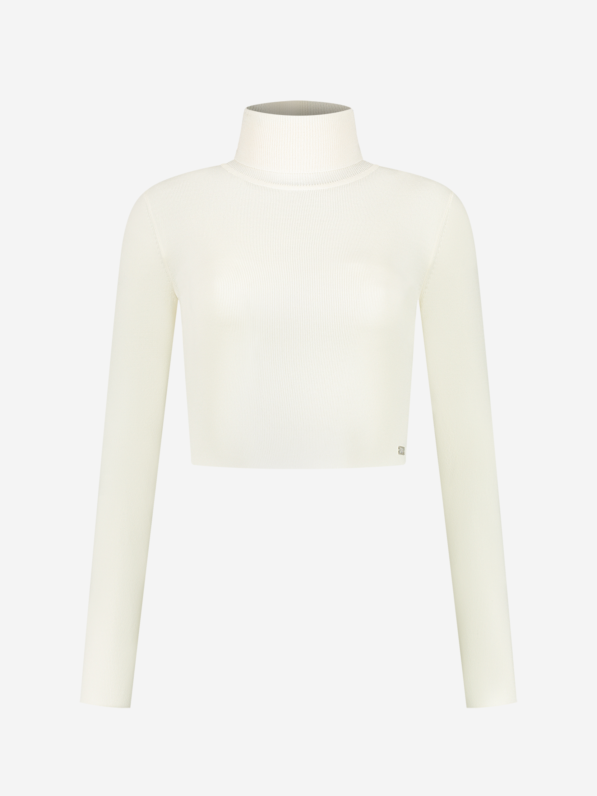 Fitted crop top met col 