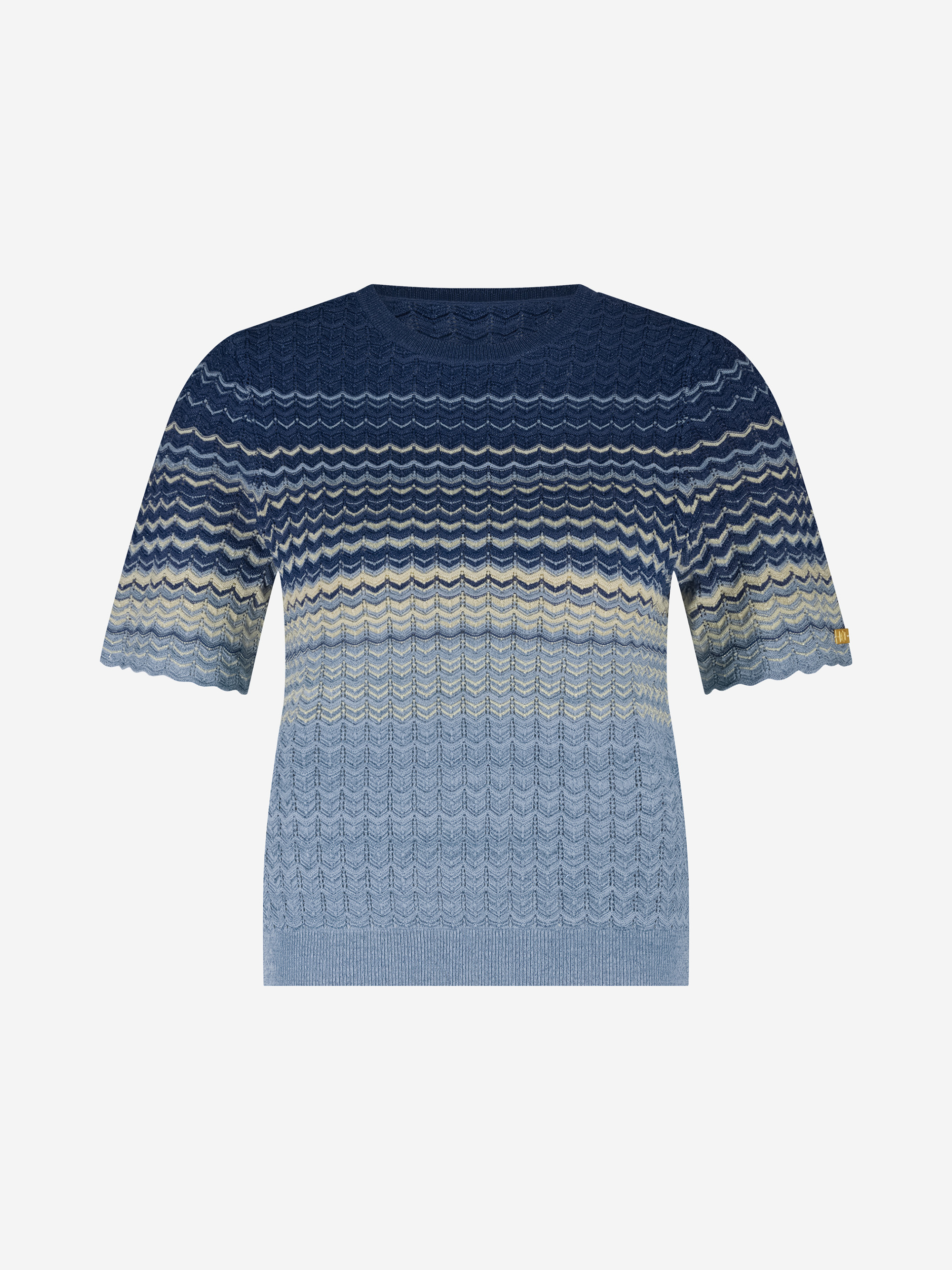 Ajour knitted top with glitter thread